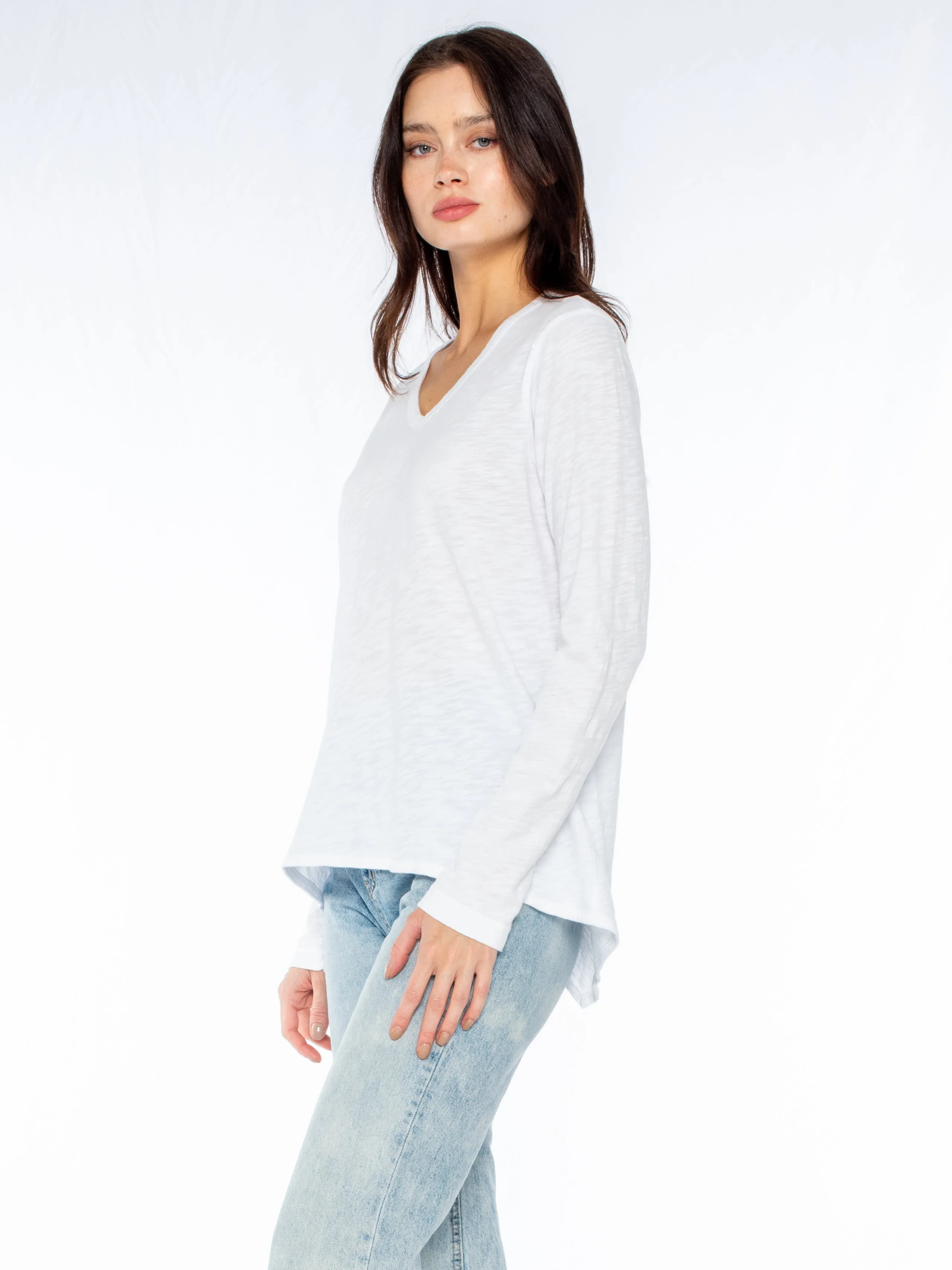 Long Sleeve Shrunken Boyfriend Top