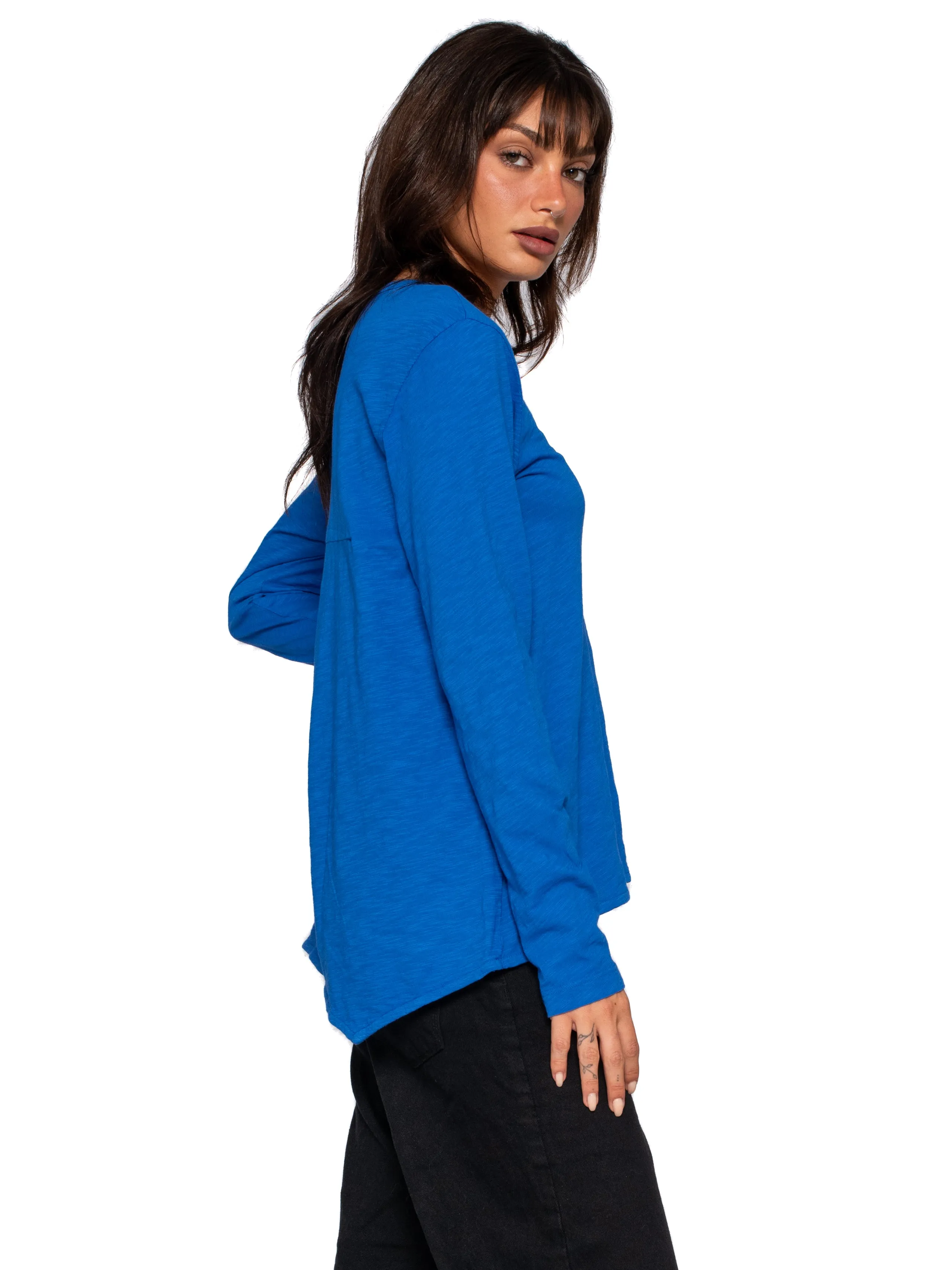 Long Sleeve Shrunken Boyfriend Top