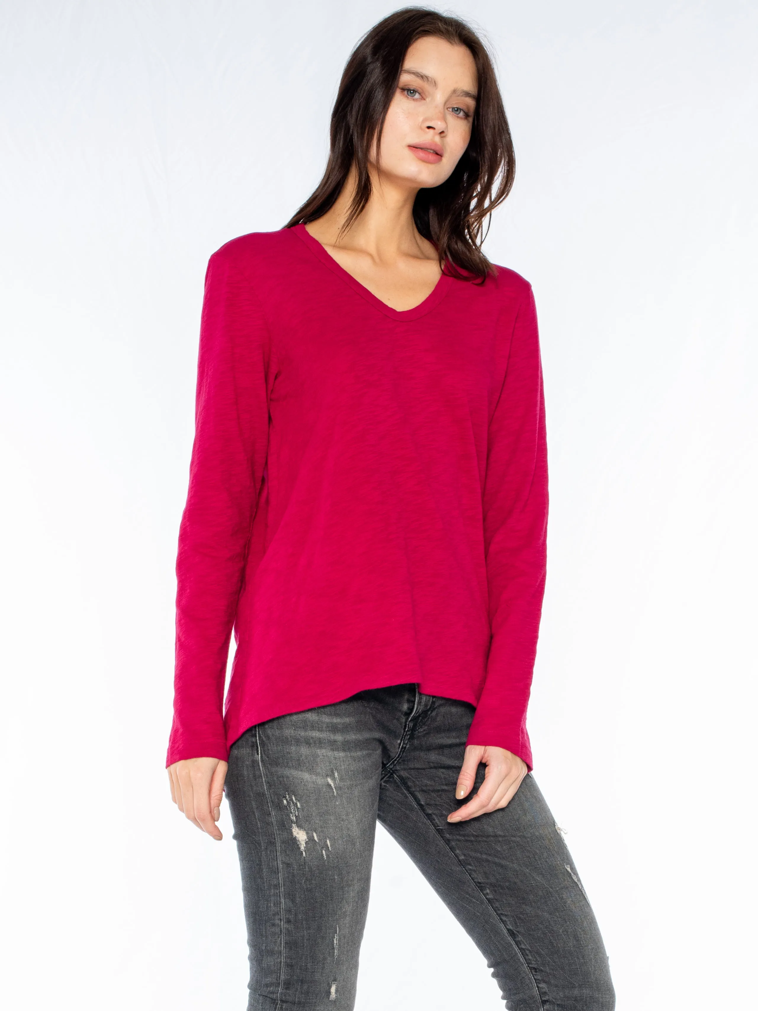 Long Sleeve Shrunken Boyfriend Top