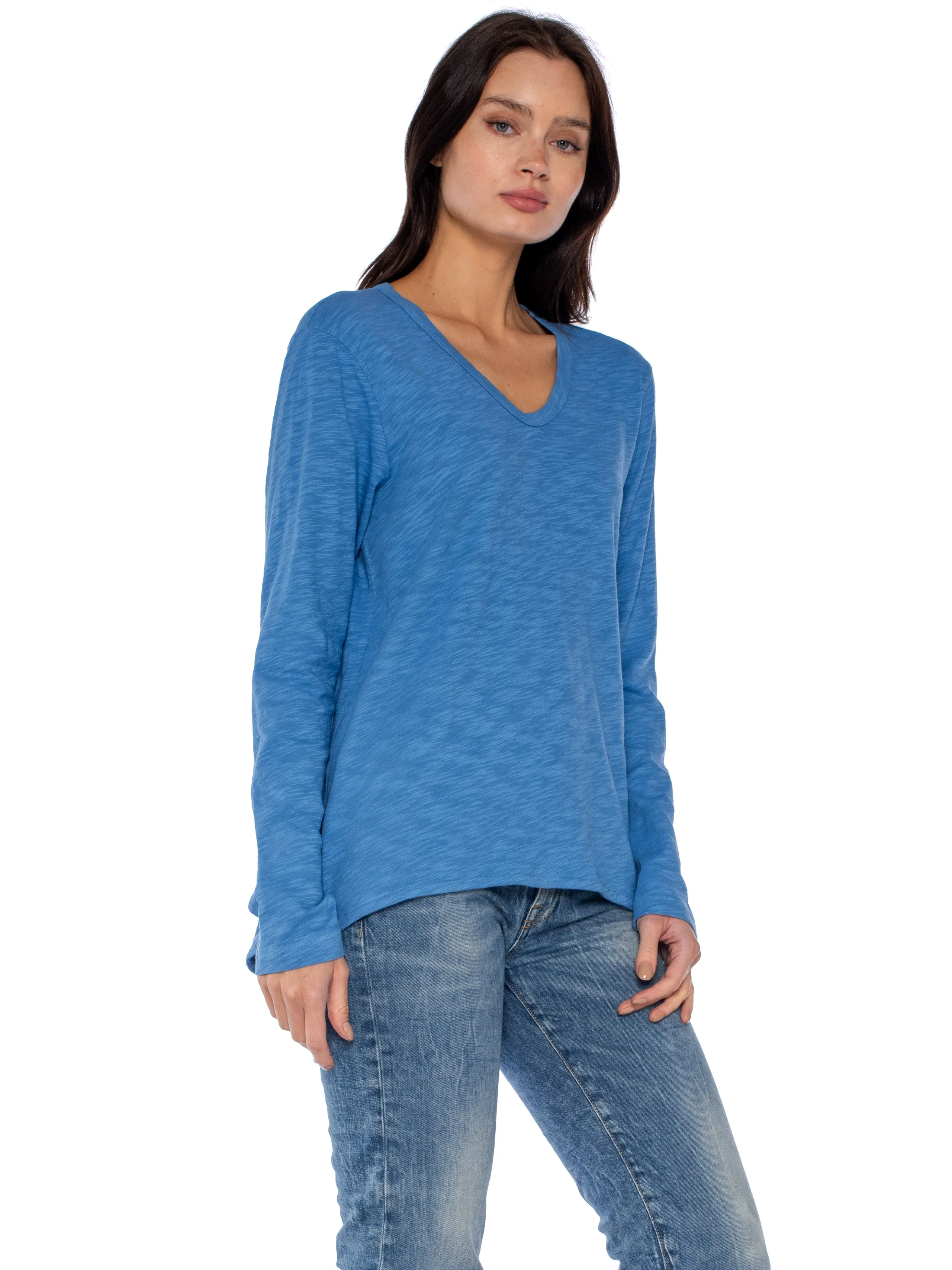 Long Sleeve Shrunken Boyfriend Top
