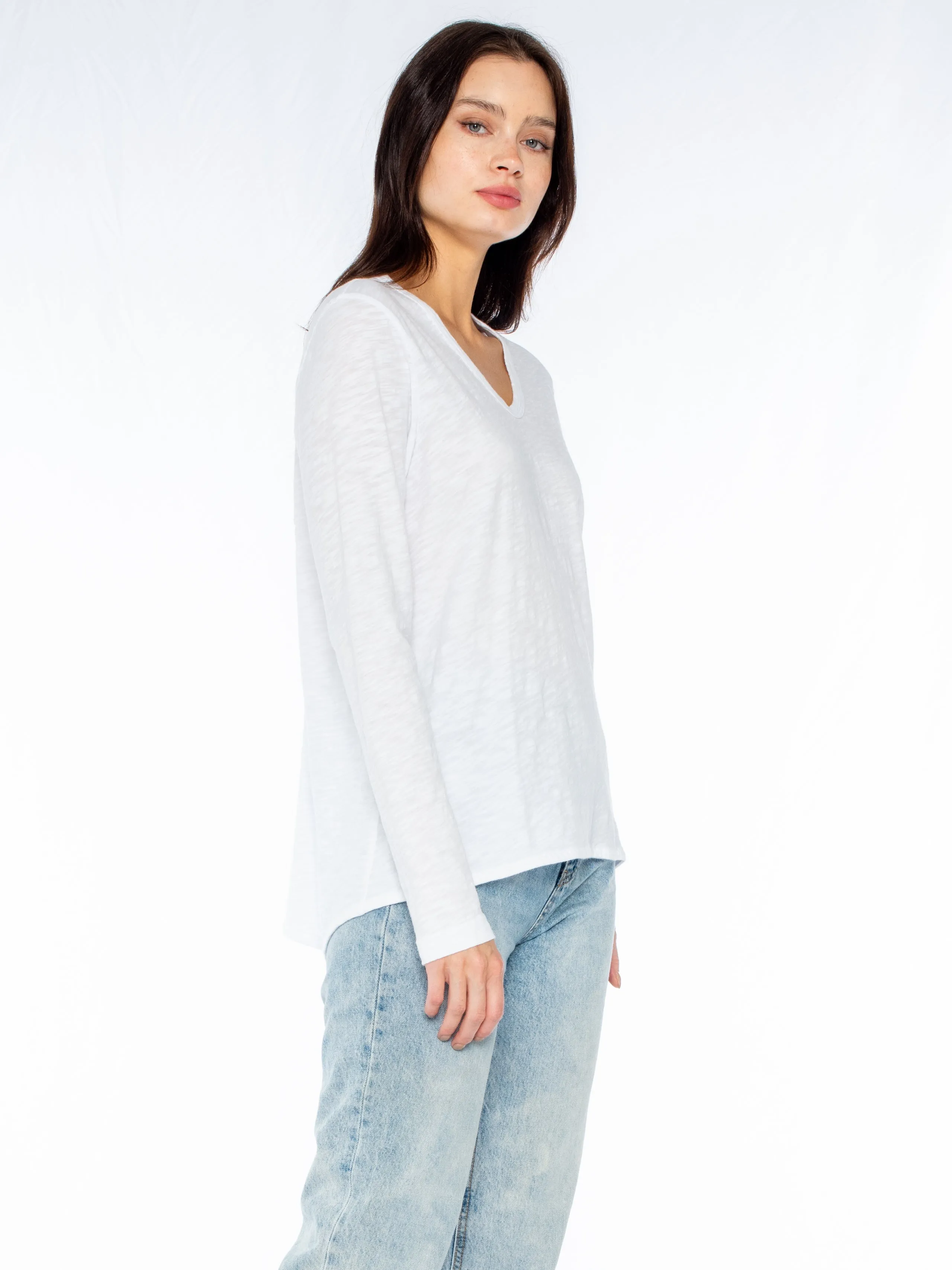 Long Sleeve Shrunken Boyfriend Top