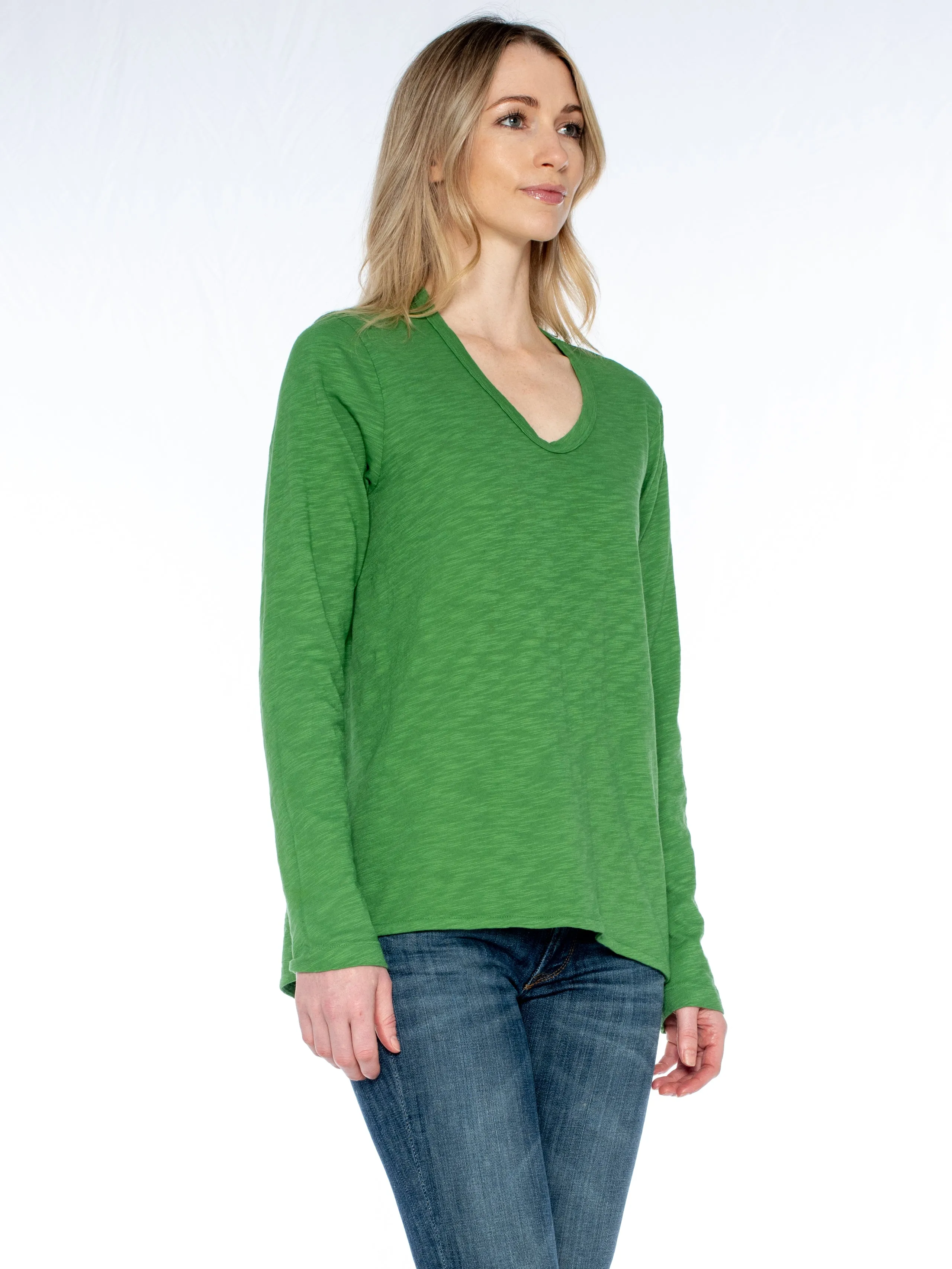 Long Sleeve Shrunken Boyfriend Top