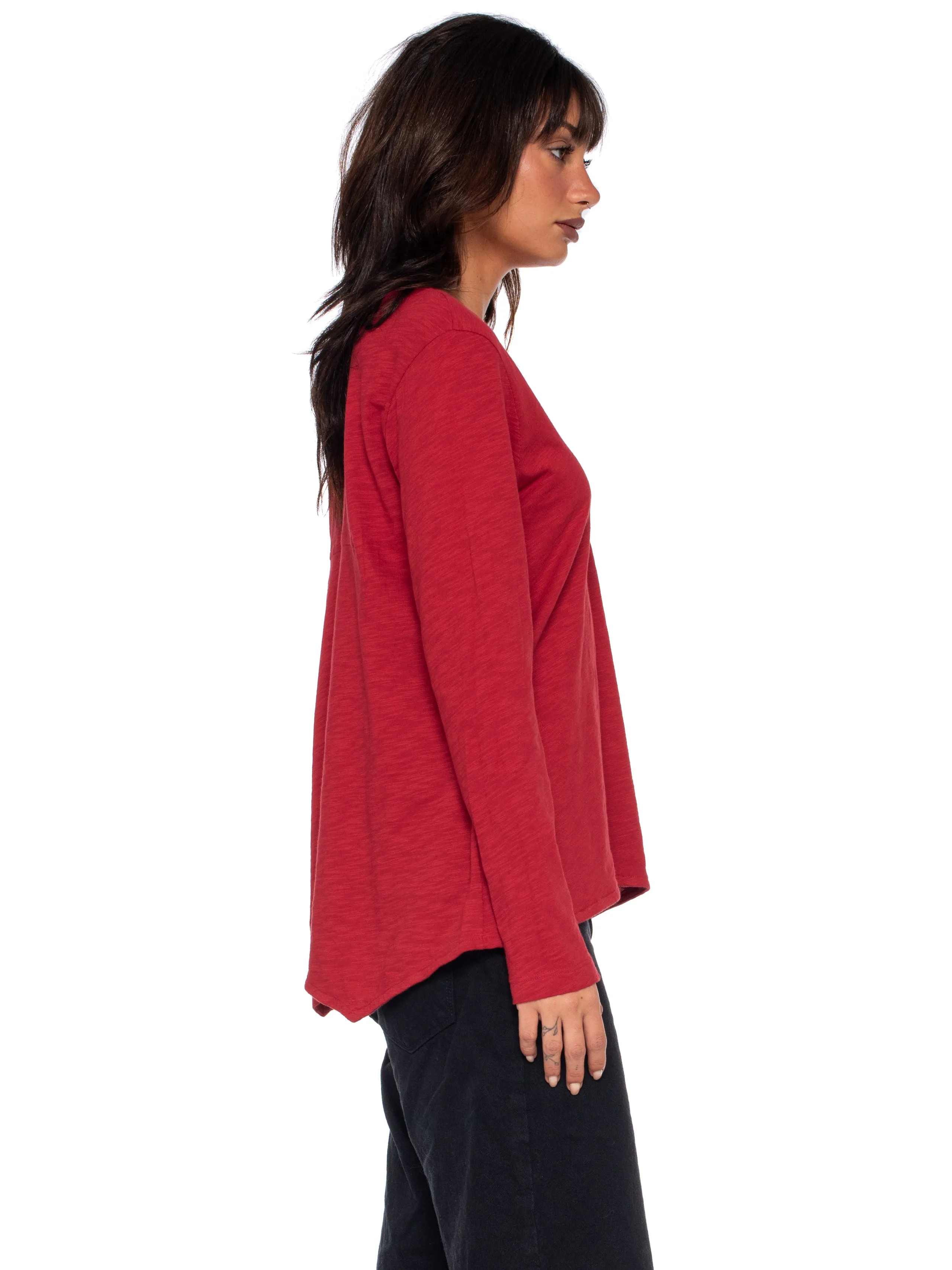 Long Sleeve Shrunken Boyfriend Top