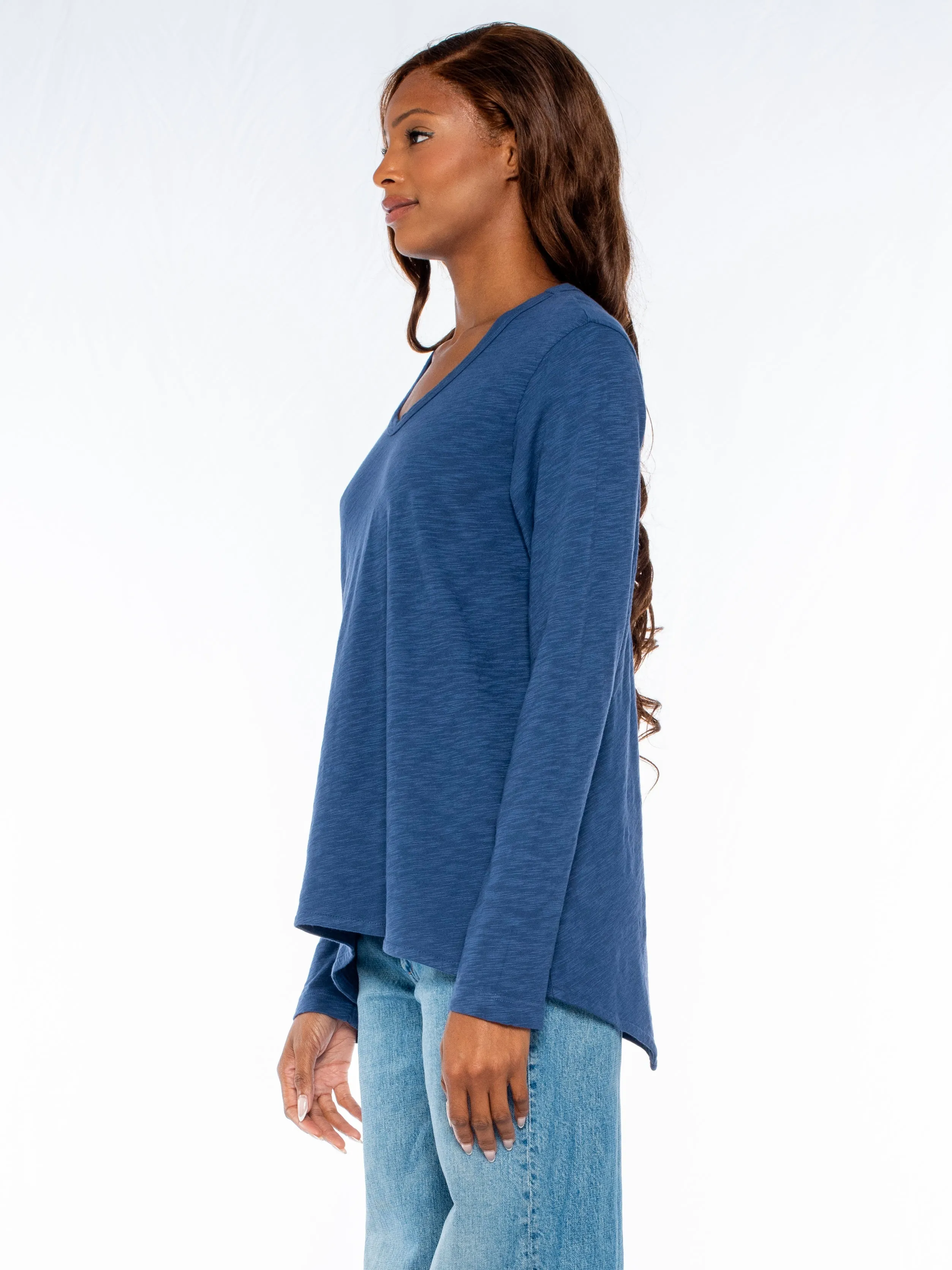 Long Sleeve Shrunken Boyfriend Top