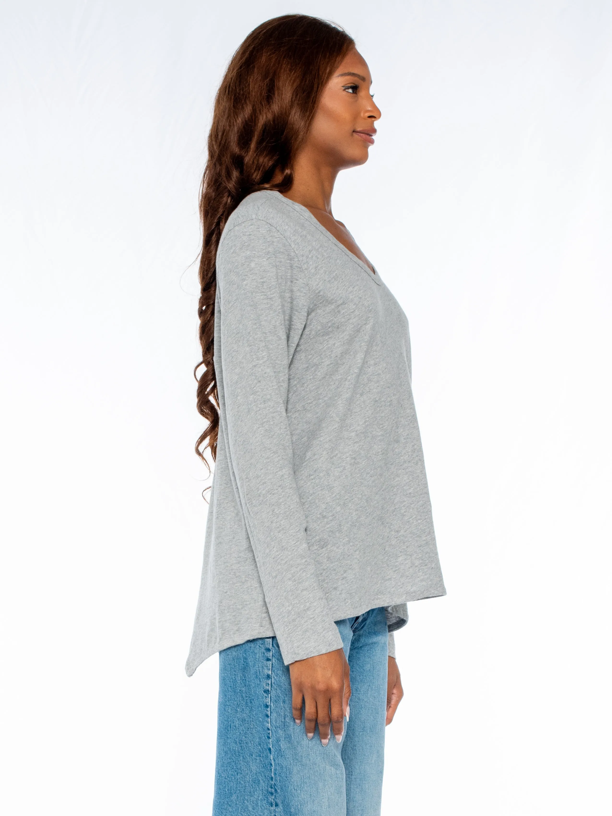 Long Sleeve Shrunken Boyfriend Top