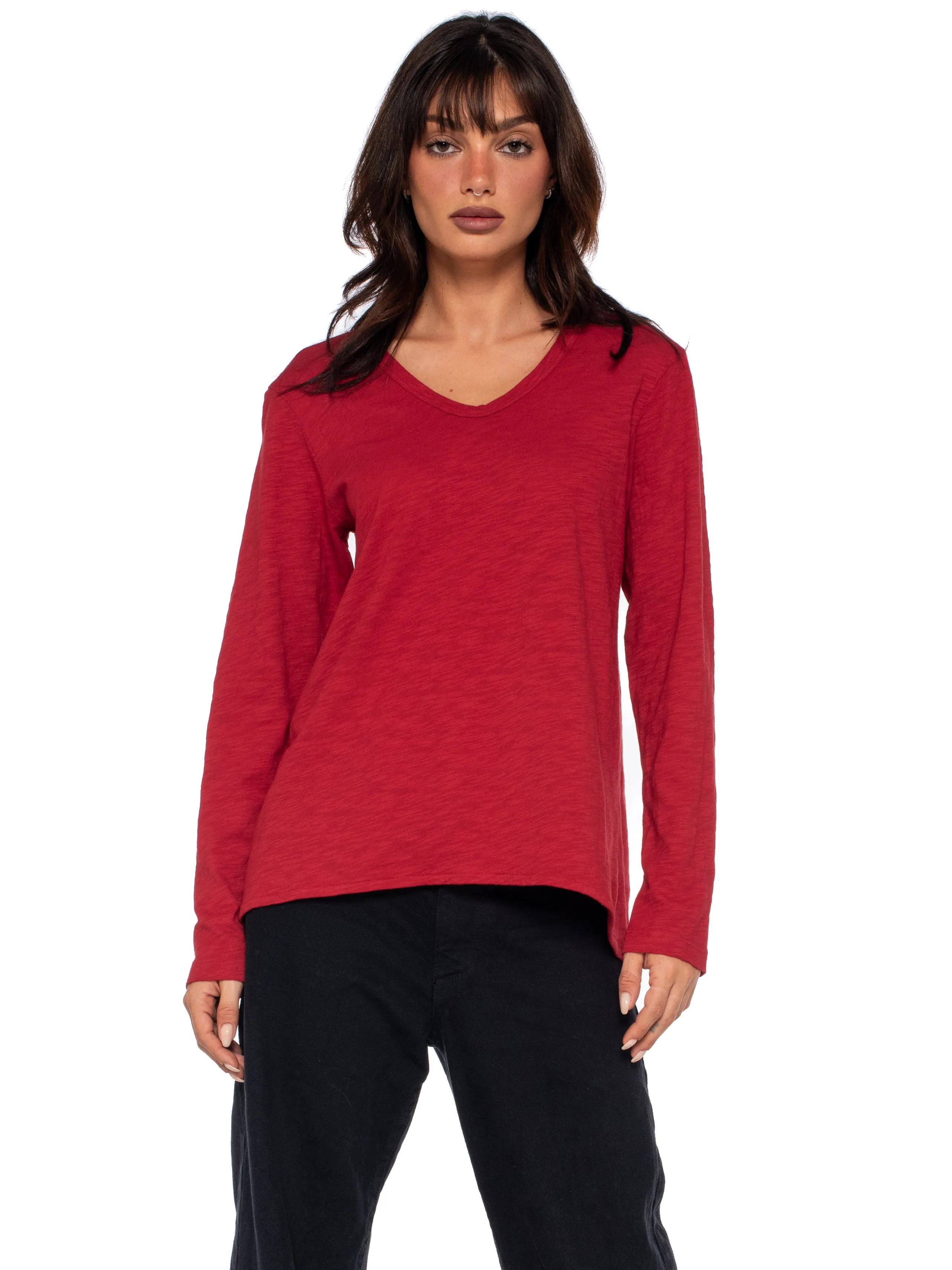 Long Sleeve Shrunken Boyfriend Top