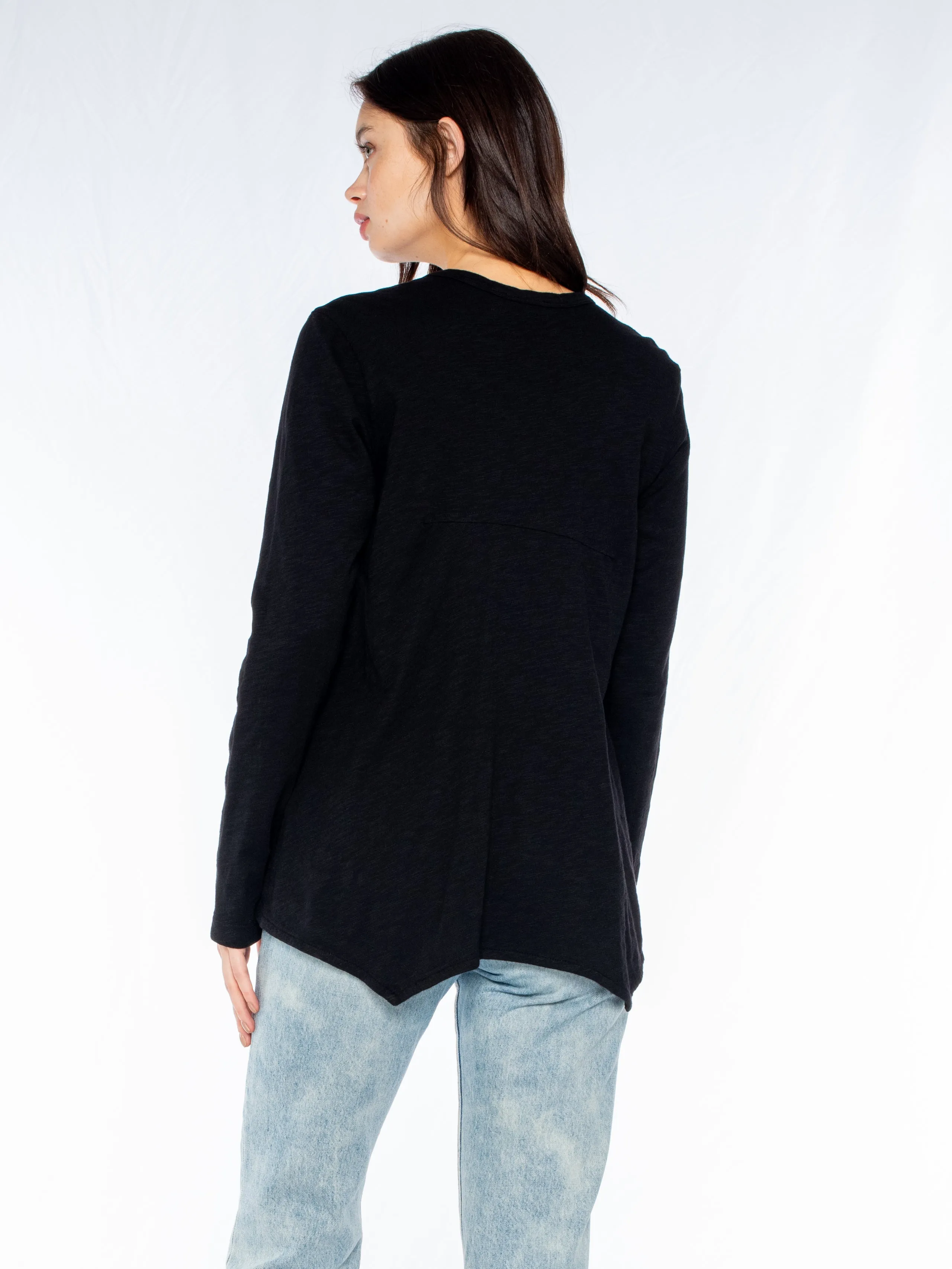 Long Sleeve Shrunken Boyfriend Top
