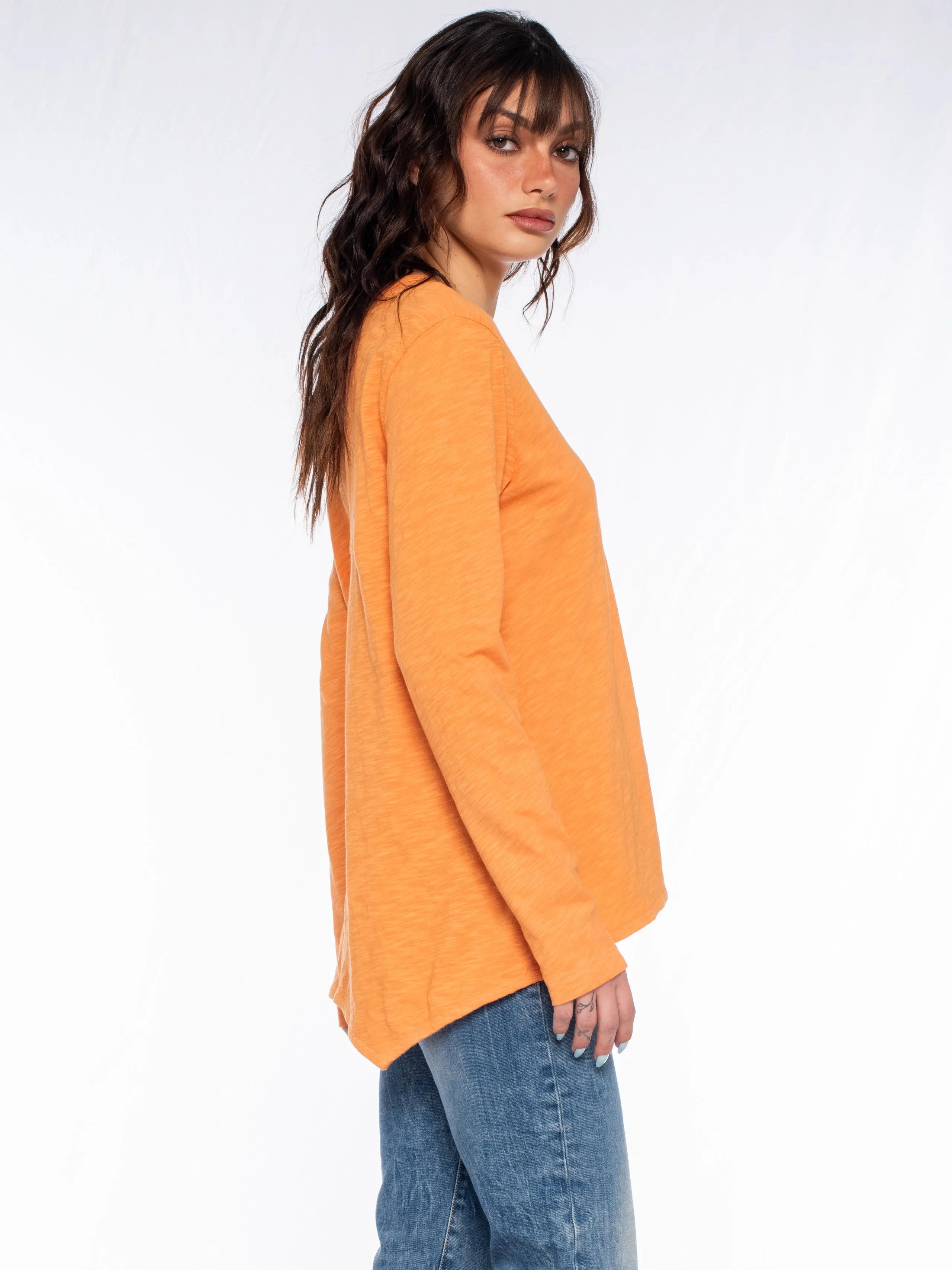 Long Sleeve Shrunken Boyfriend Top