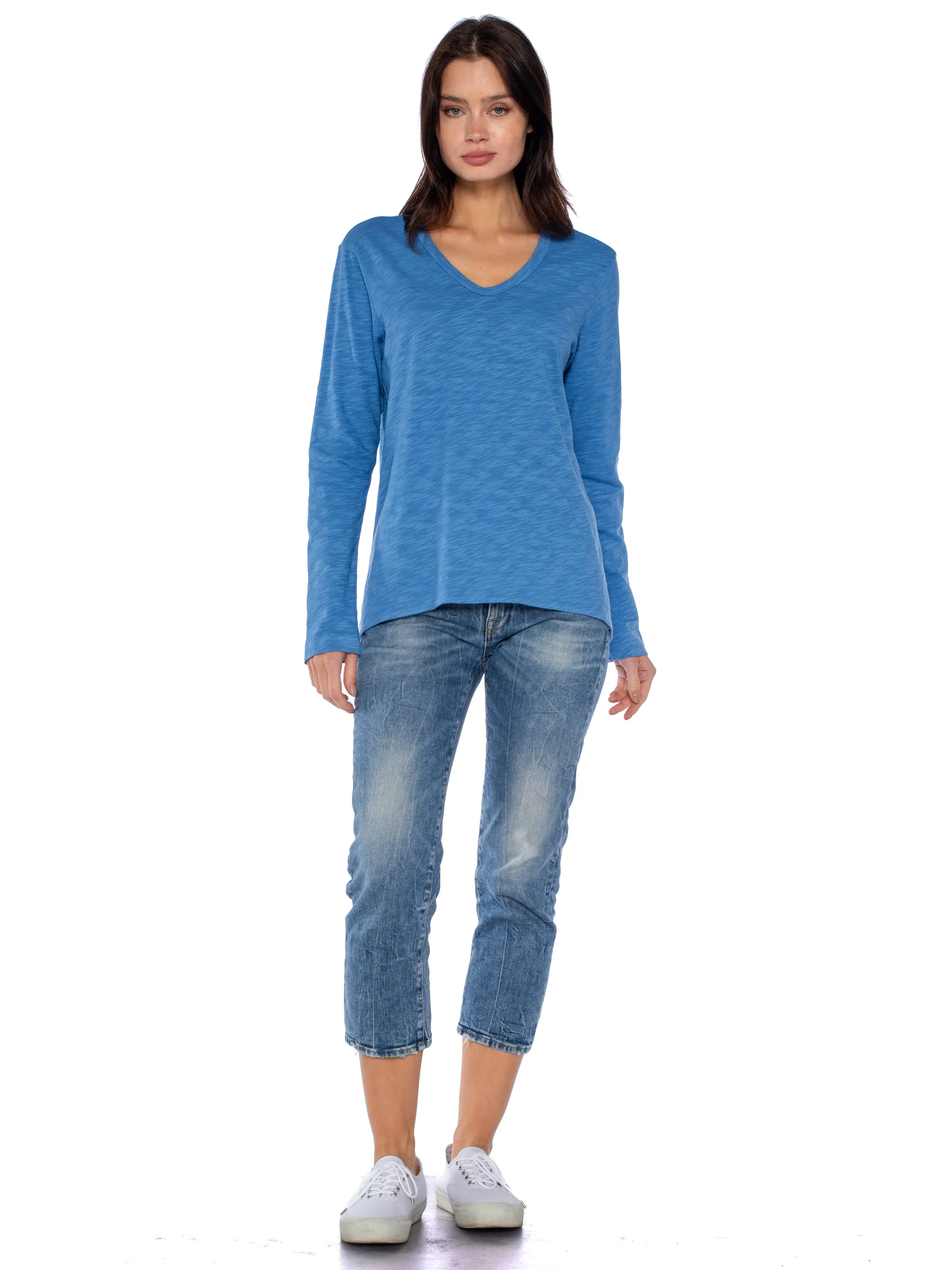 Long Sleeve Shrunken Boyfriend Top