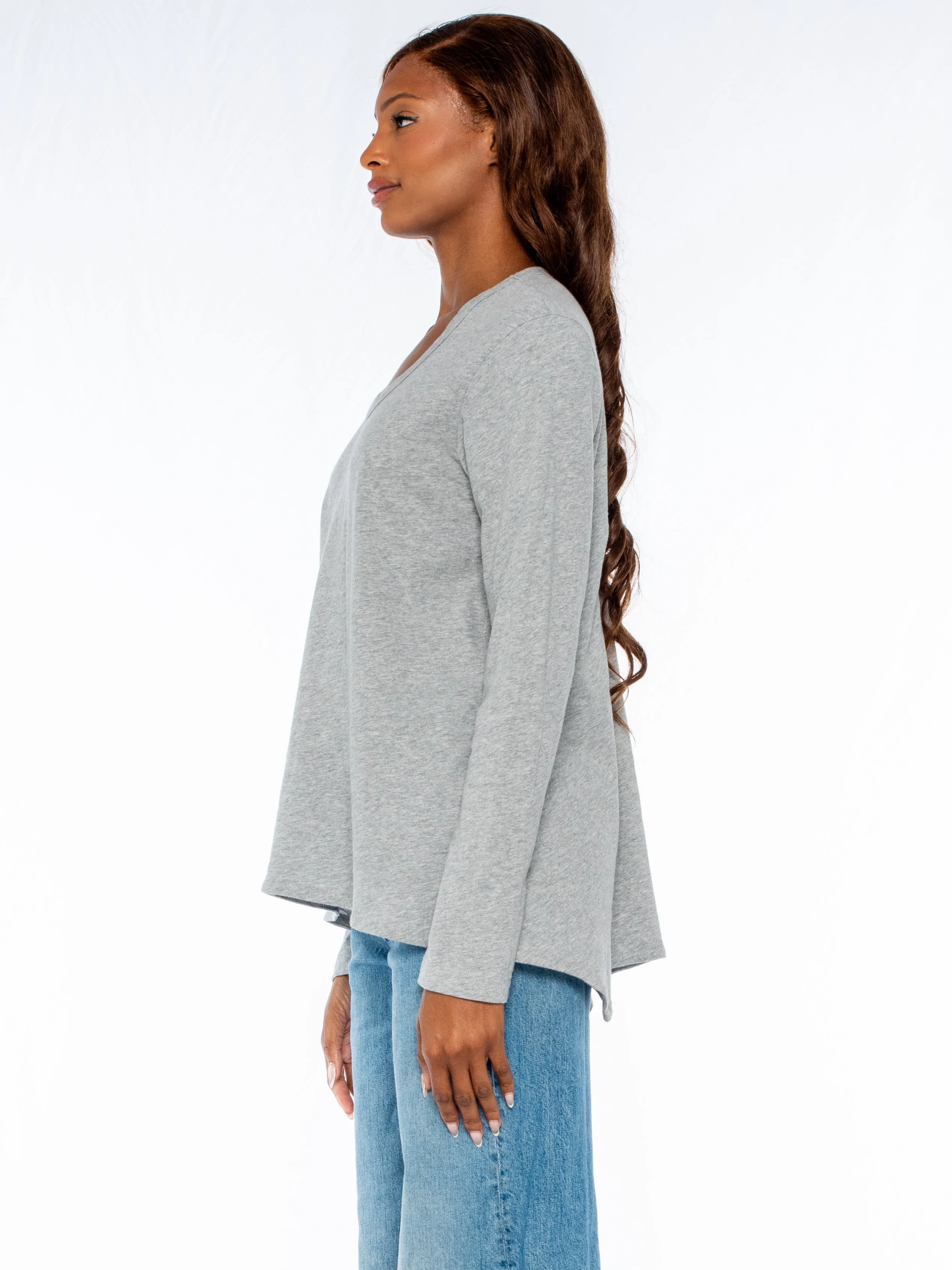 Long Sleeve Shrunken Boyfriend Top