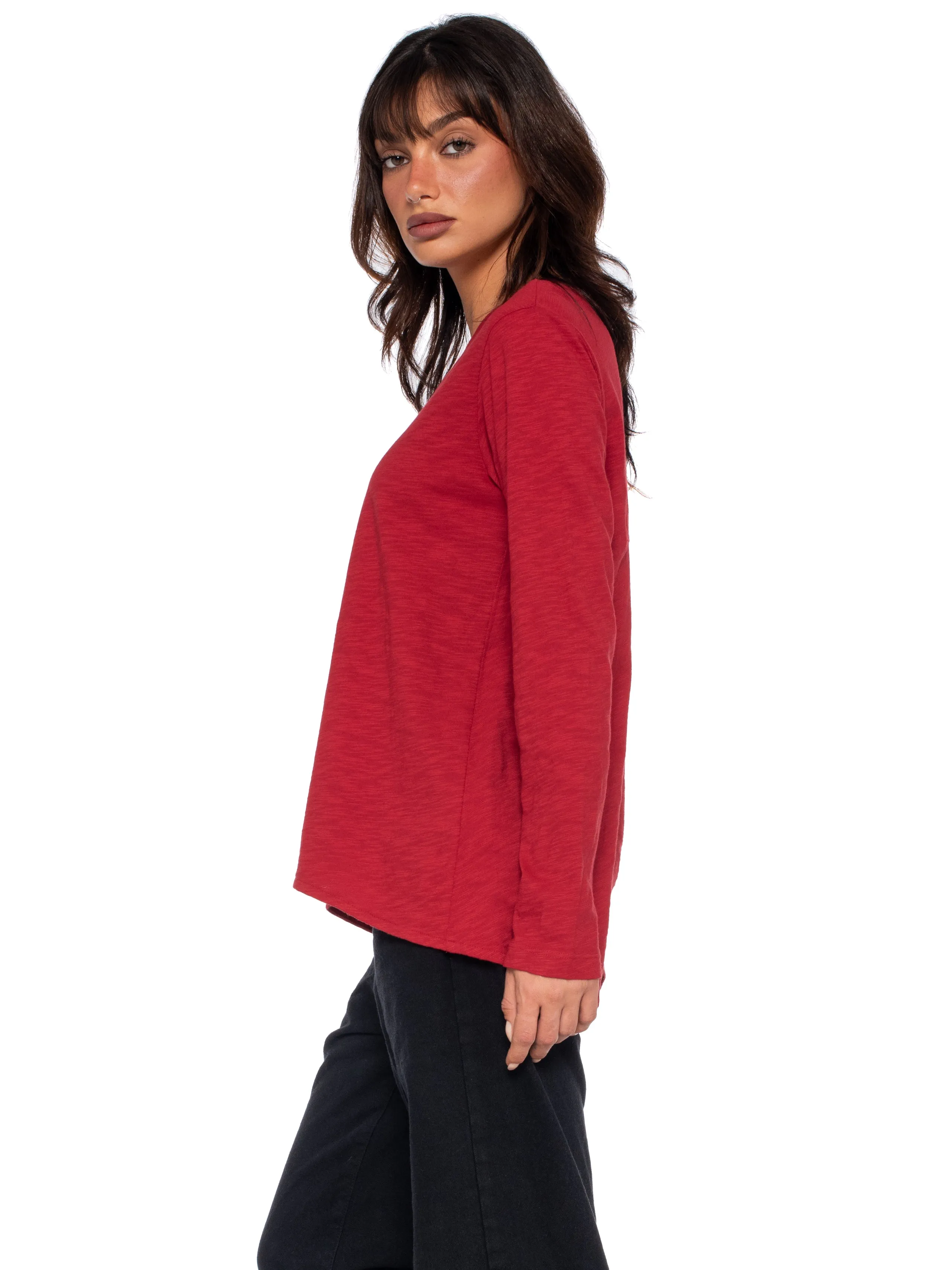 Long Sleeve Shrunken Boyfriend Top