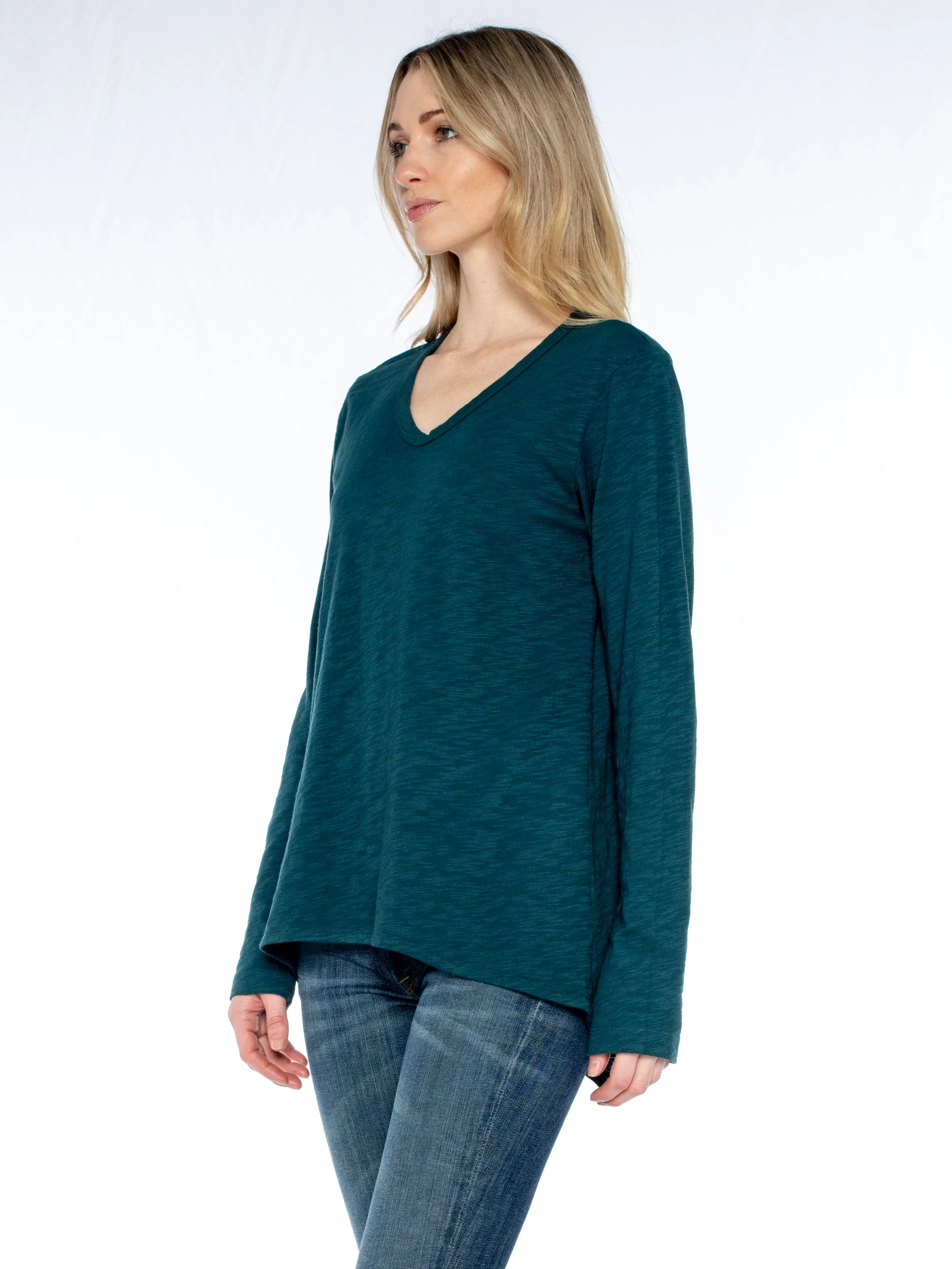 Long Sleeve Shrunken Boyfriend Top