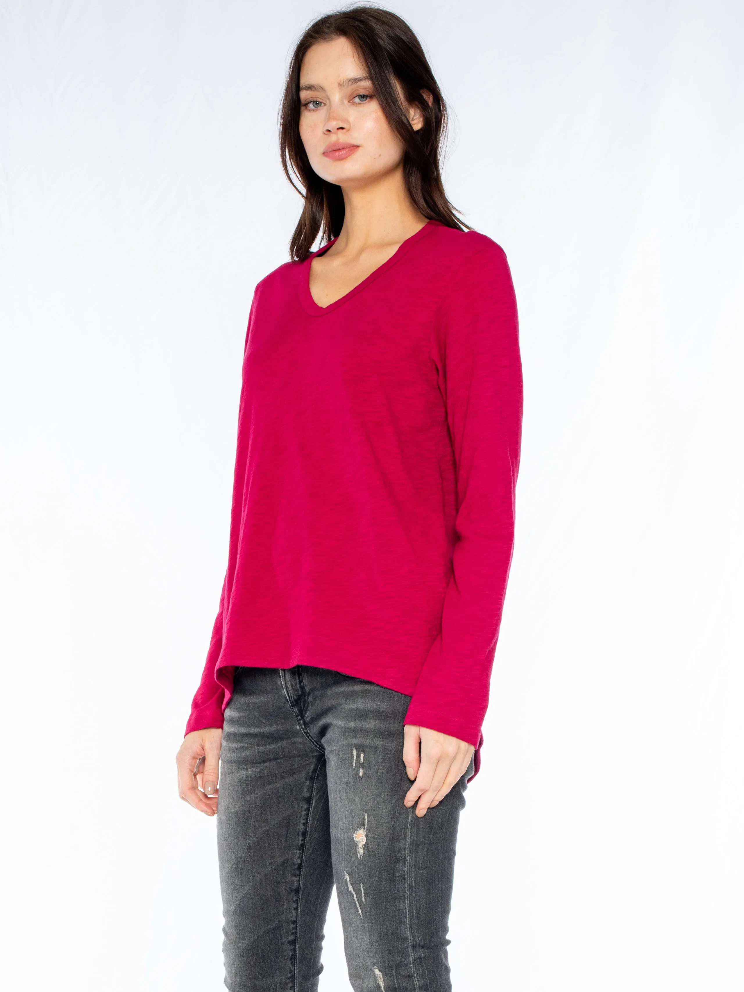 Long Sleeve Shrunken Boyfriend Top