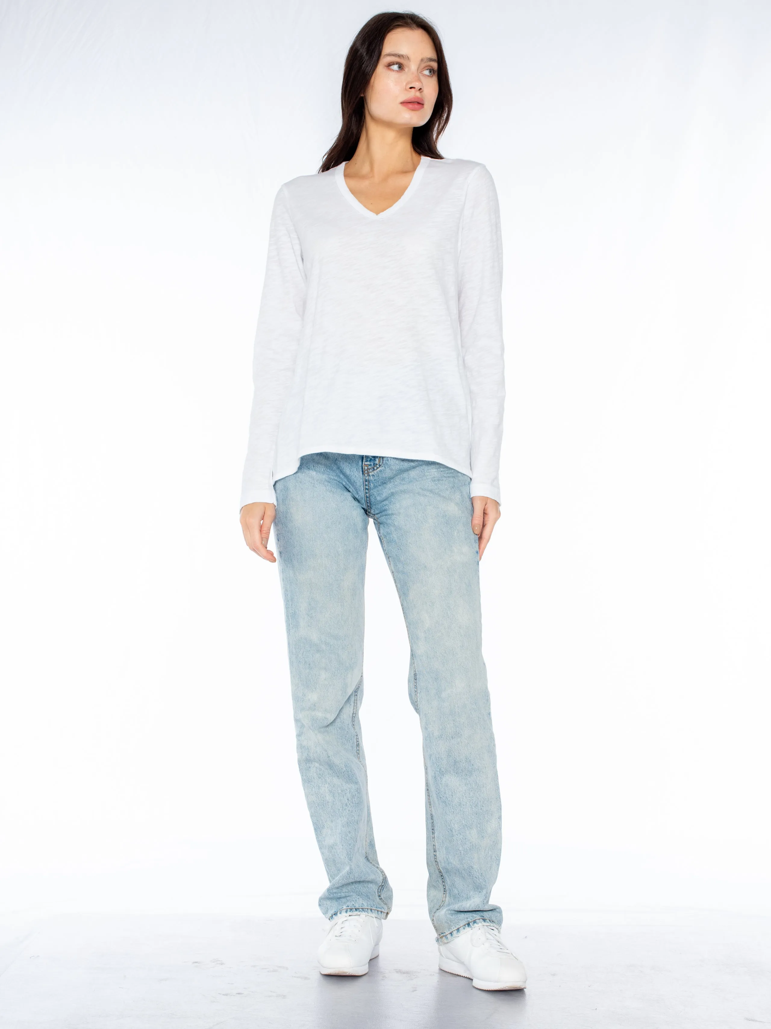 Long Sleeve Shrunken Boyfriend Top