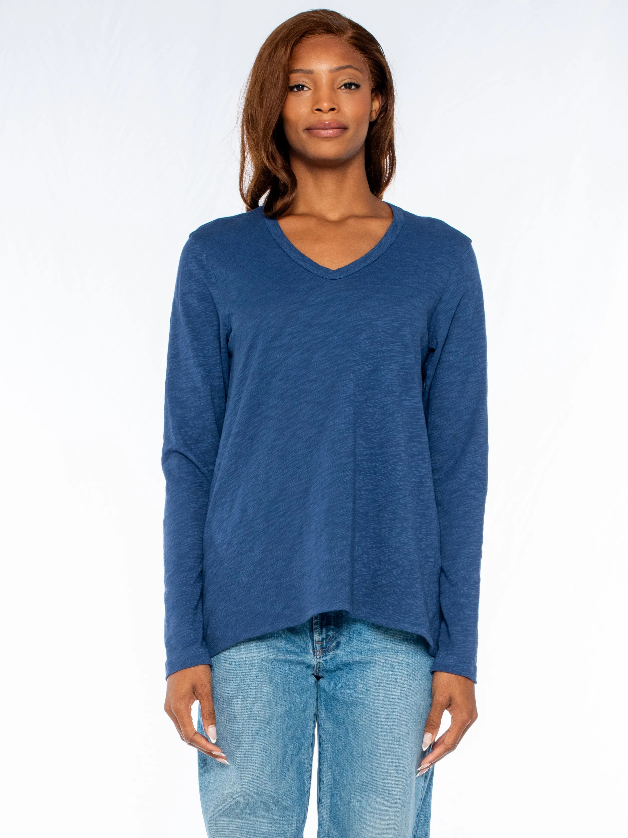 Long Sleeve Shrunken Boyfriend Top