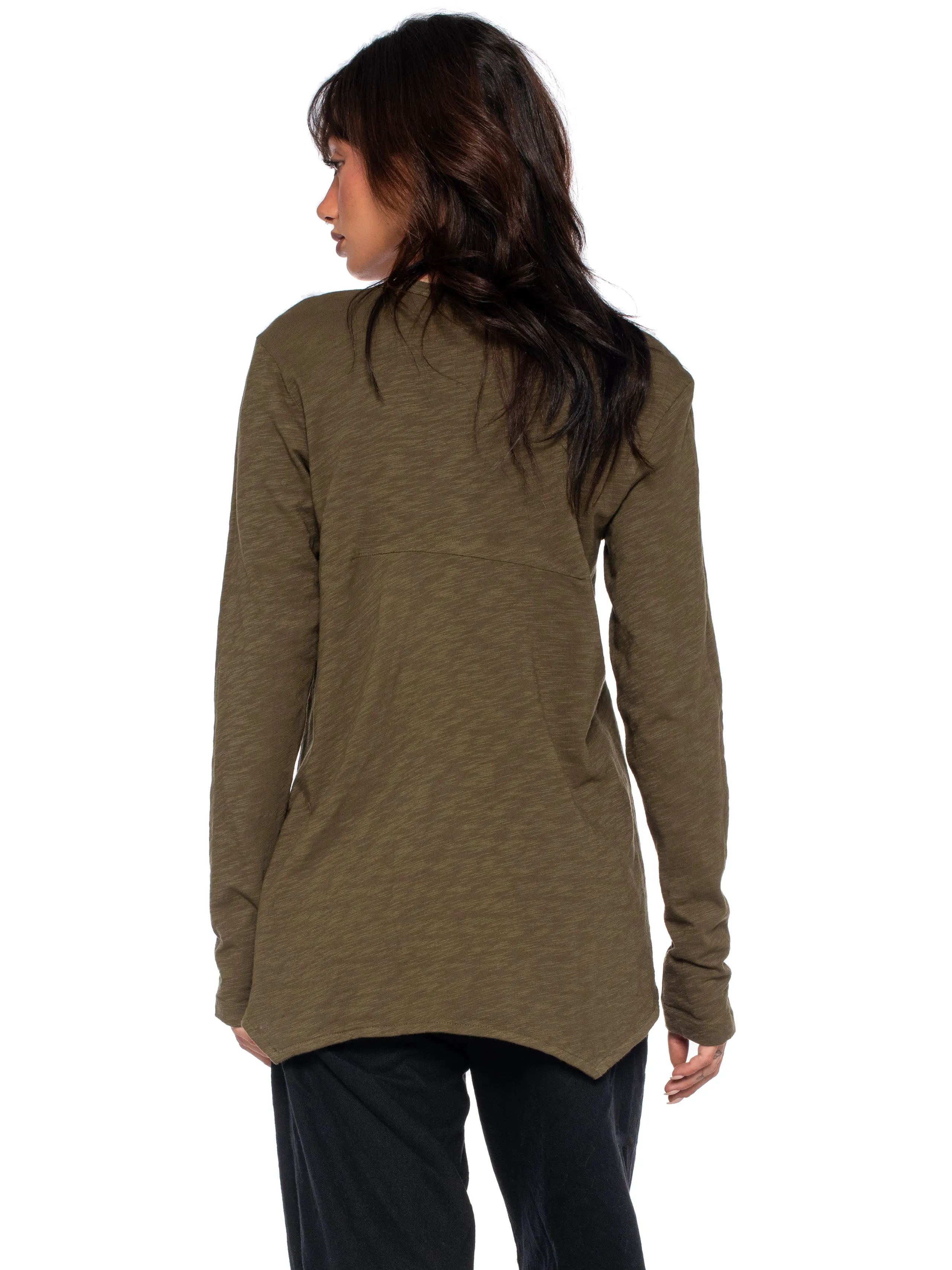 Long Sleeve Shrunken Boyfriend Top