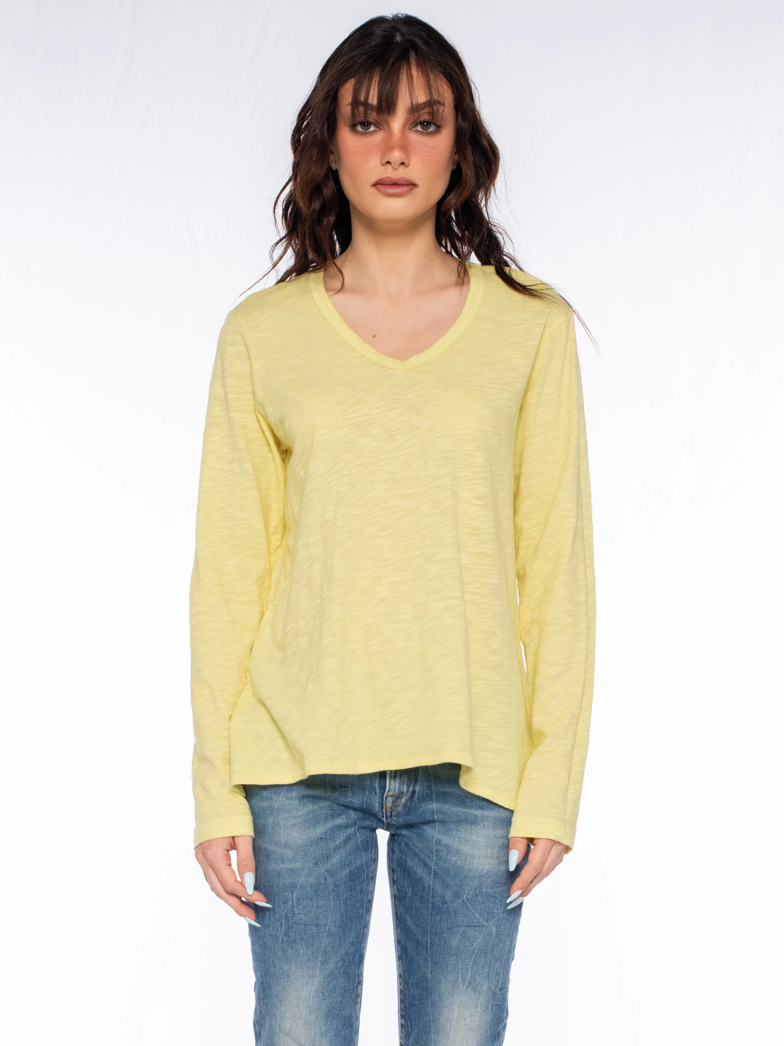Long Sleeve Shrunken Boyfriend Top