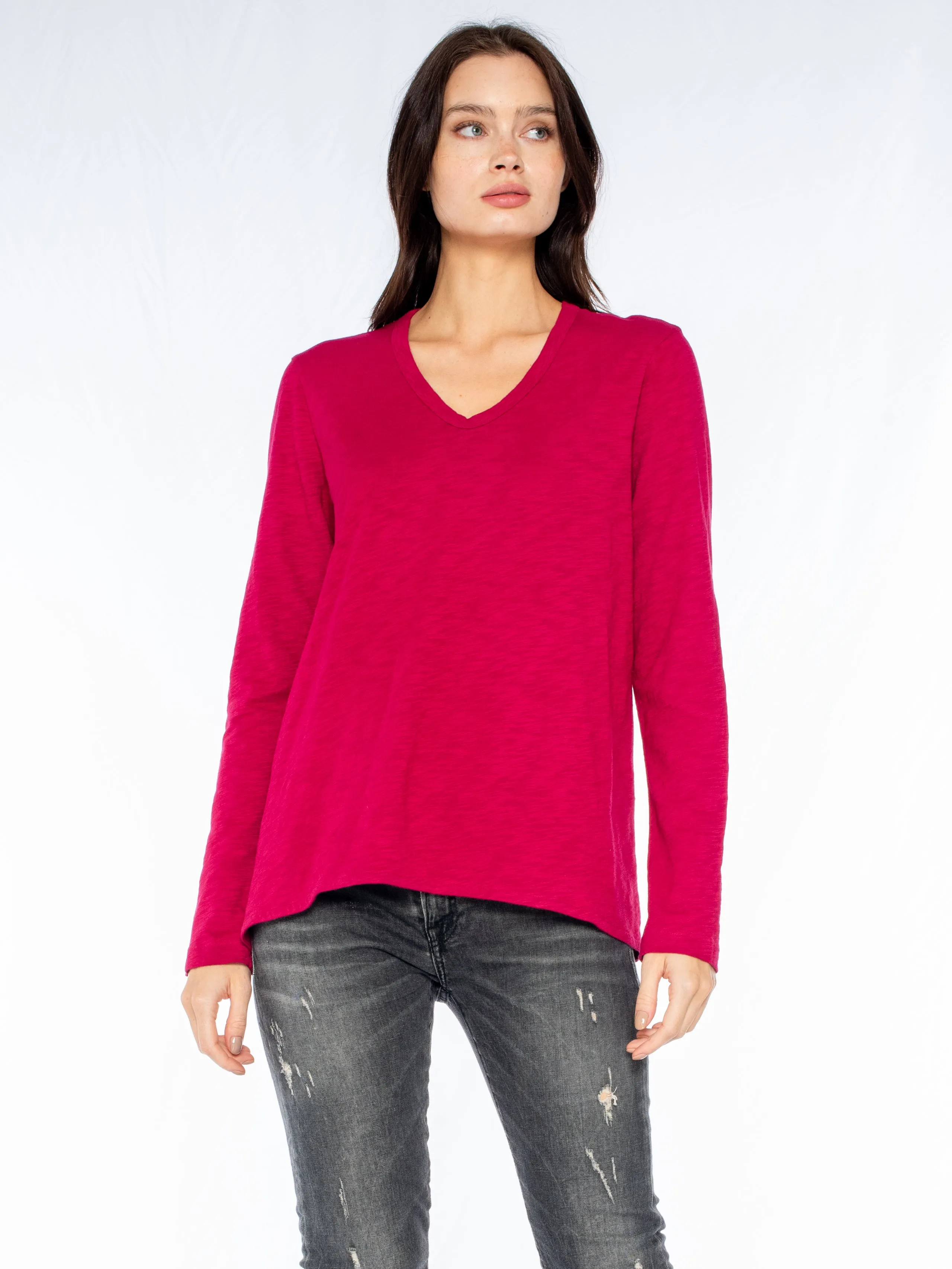 Long Sleeve Shrunken Boyfriend Top