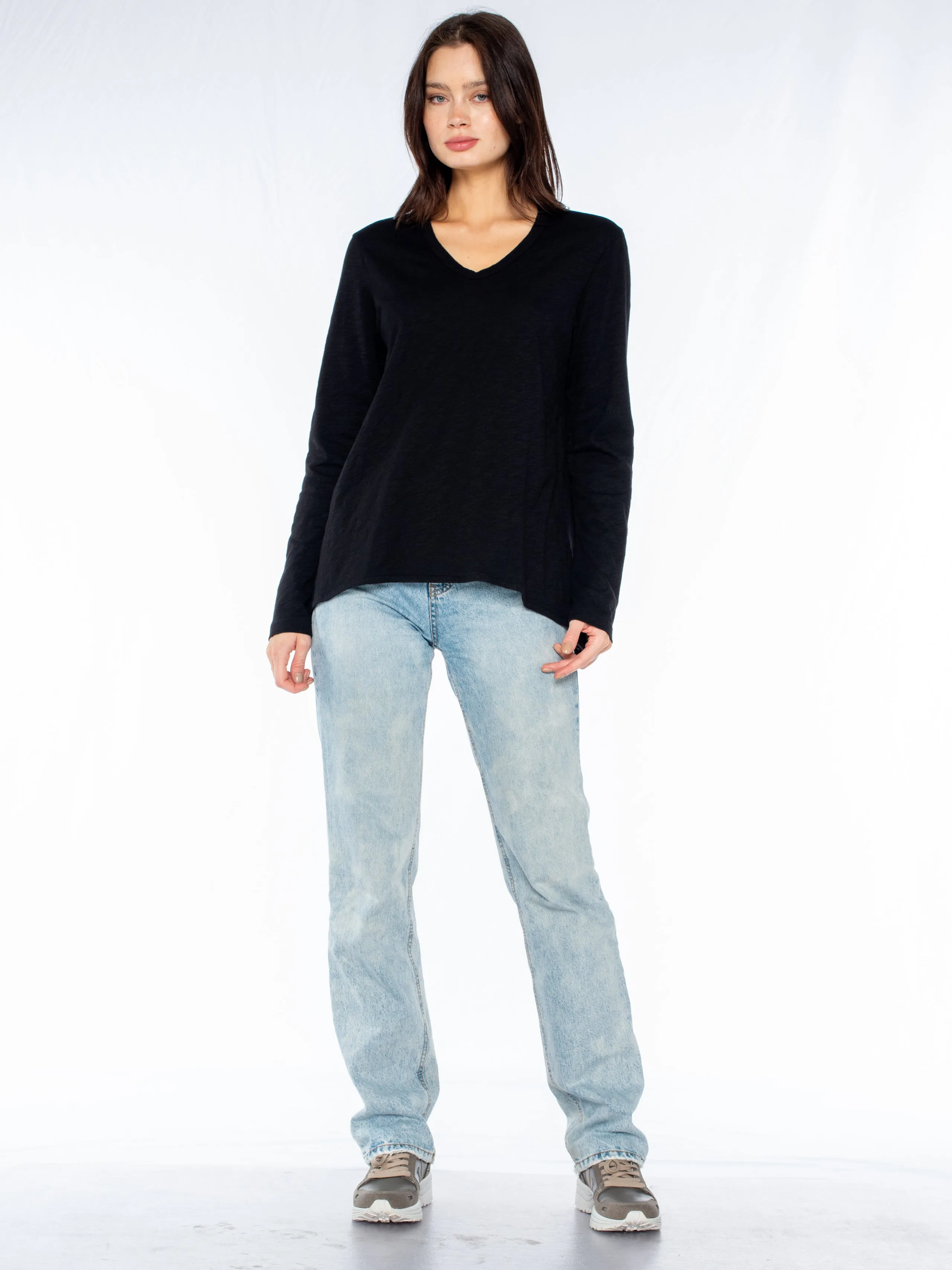 Long Sleeve Shrunken Boyfriend Top