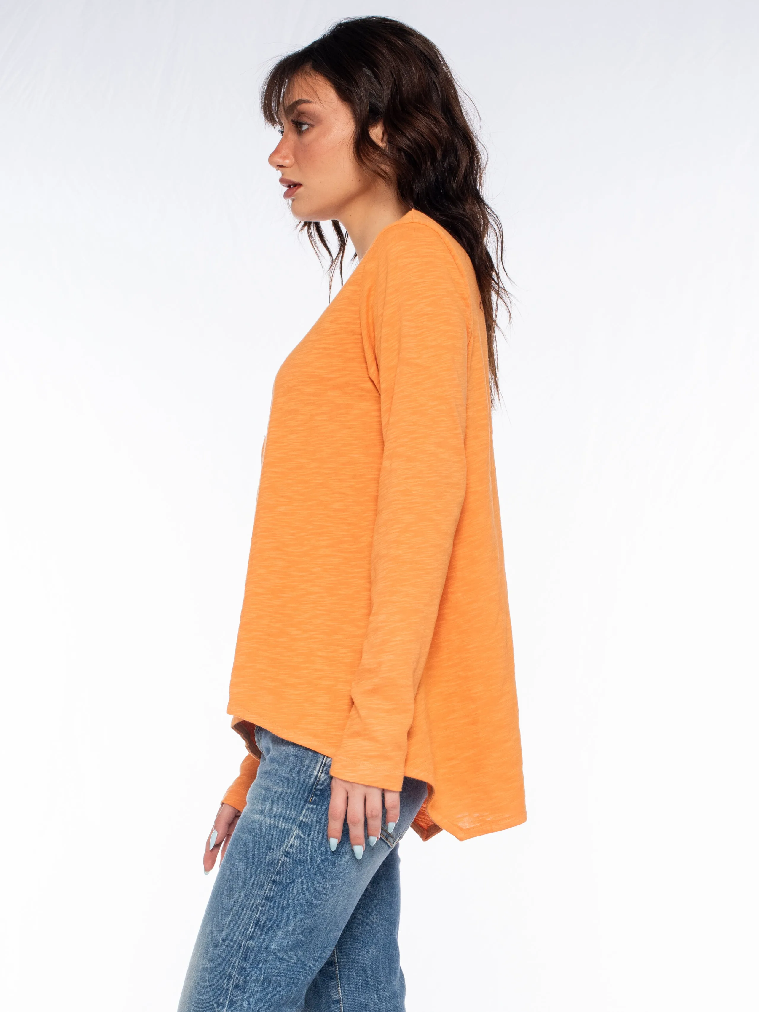 Long Sleeve Shrunken Boyfriend Top