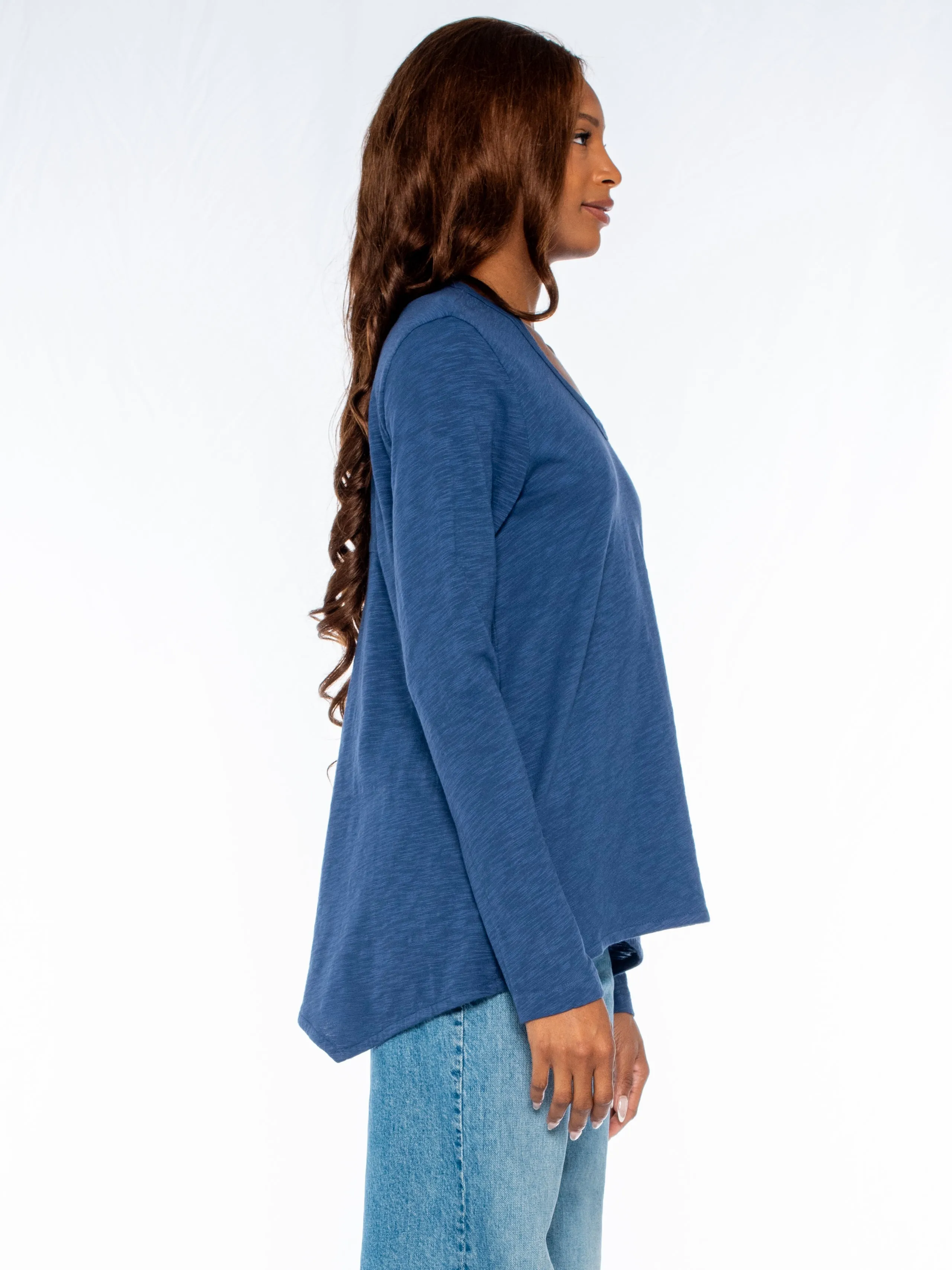 Long Sleeve Shrunken Boyfriend Top