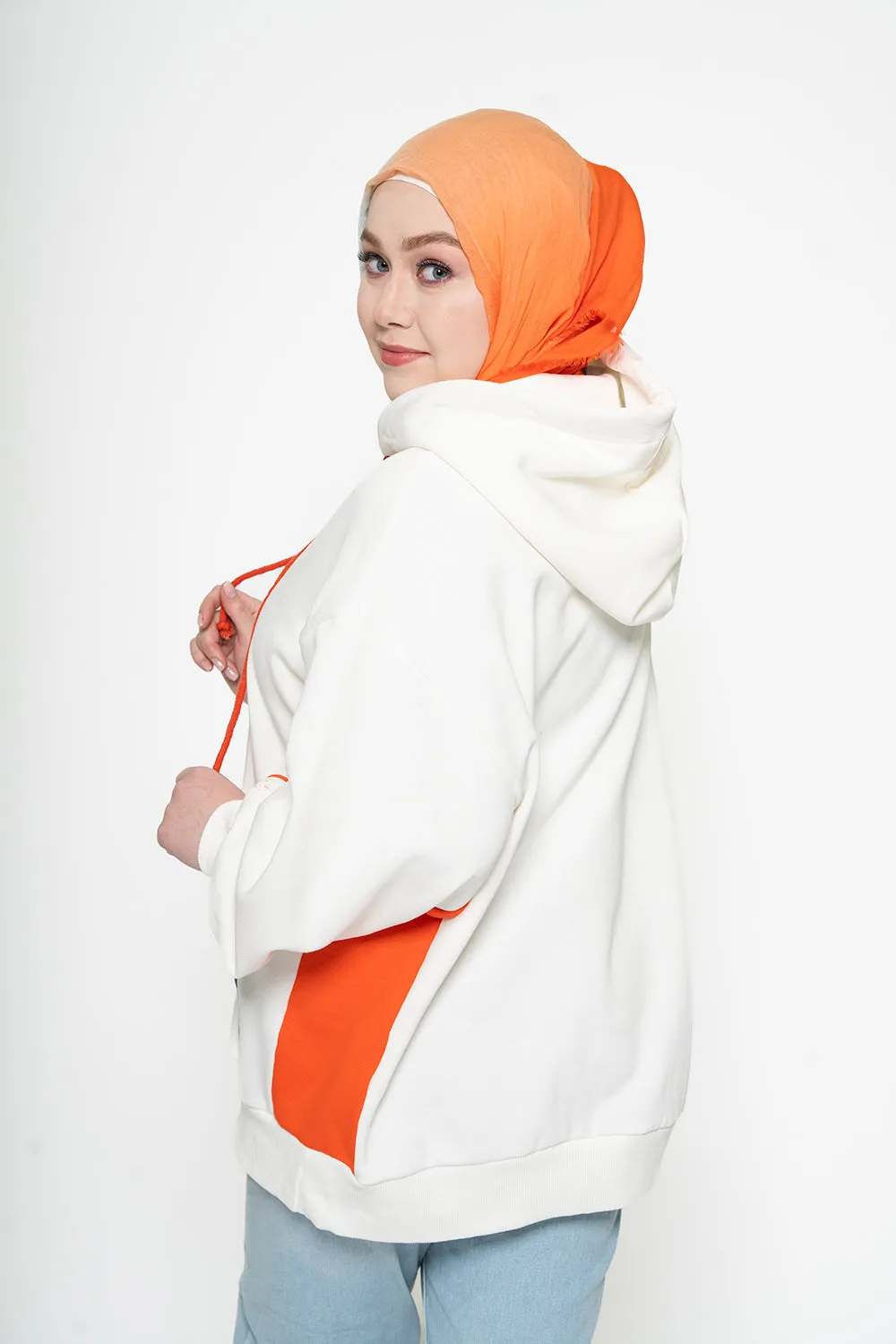 Lonna Oversized Modest Hoodie | White