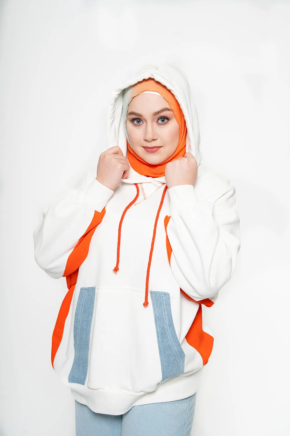 Lonna Oversized Modest Hoodie | White