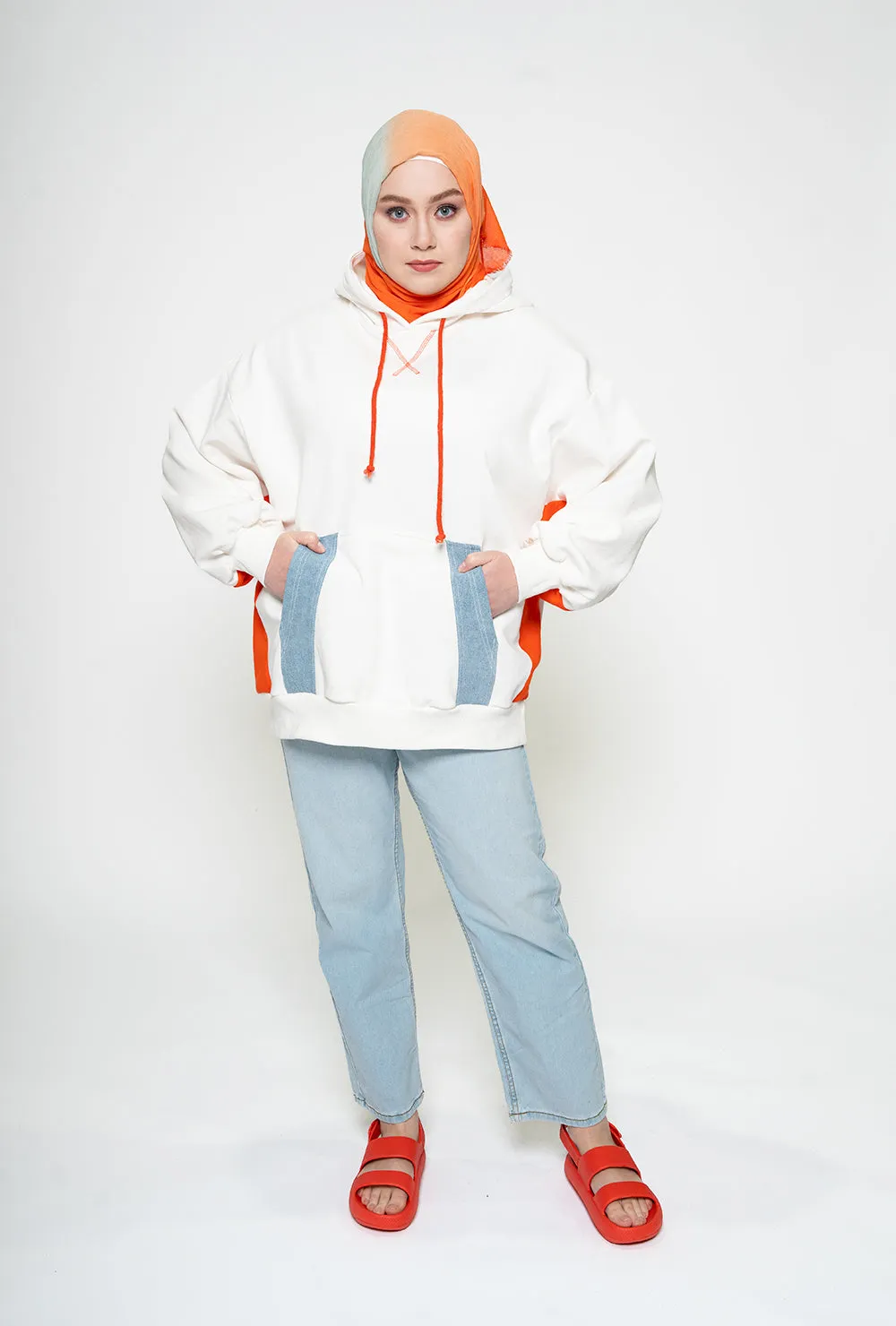 Lonna Oversized Modest Hoodie | White