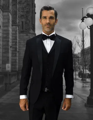 LOOK VI BLACK 3 PC TAILORED FIT TUXEDO