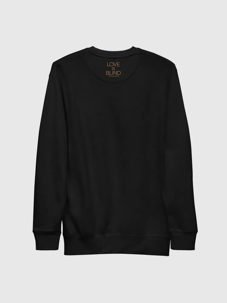 Love is Blind Habibi Chest Logo Embroidered Crewneck Sweatshirt