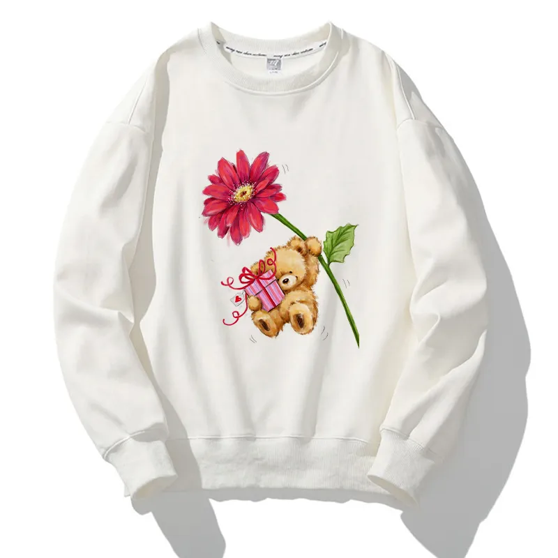 Lovely Christmas O-Neck White Sweater B