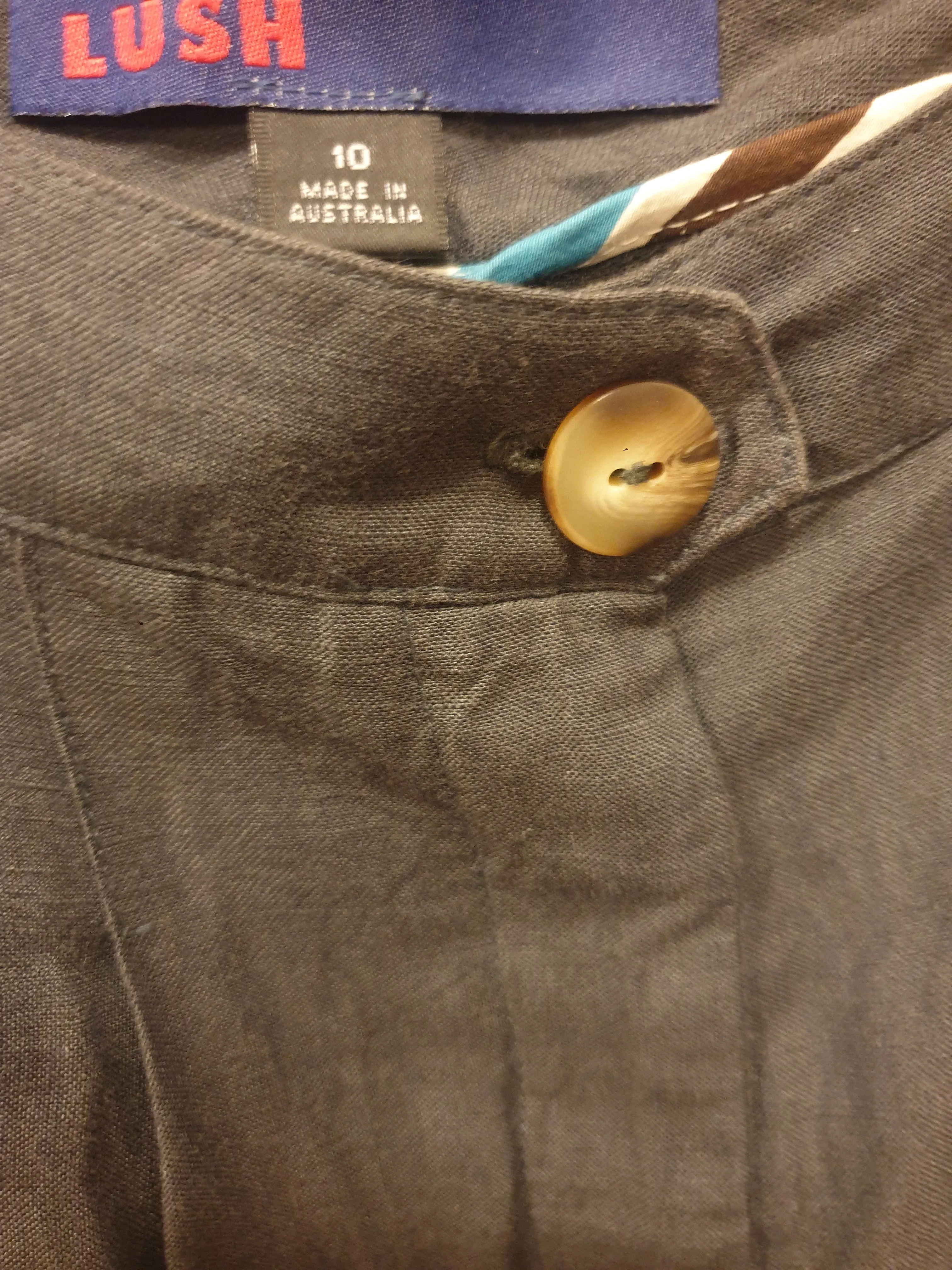 Lush grey linen mix straight leg tailored pants size 10