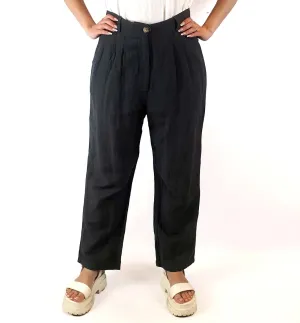 Lush grey linen mix straight leg tailored pants size 10