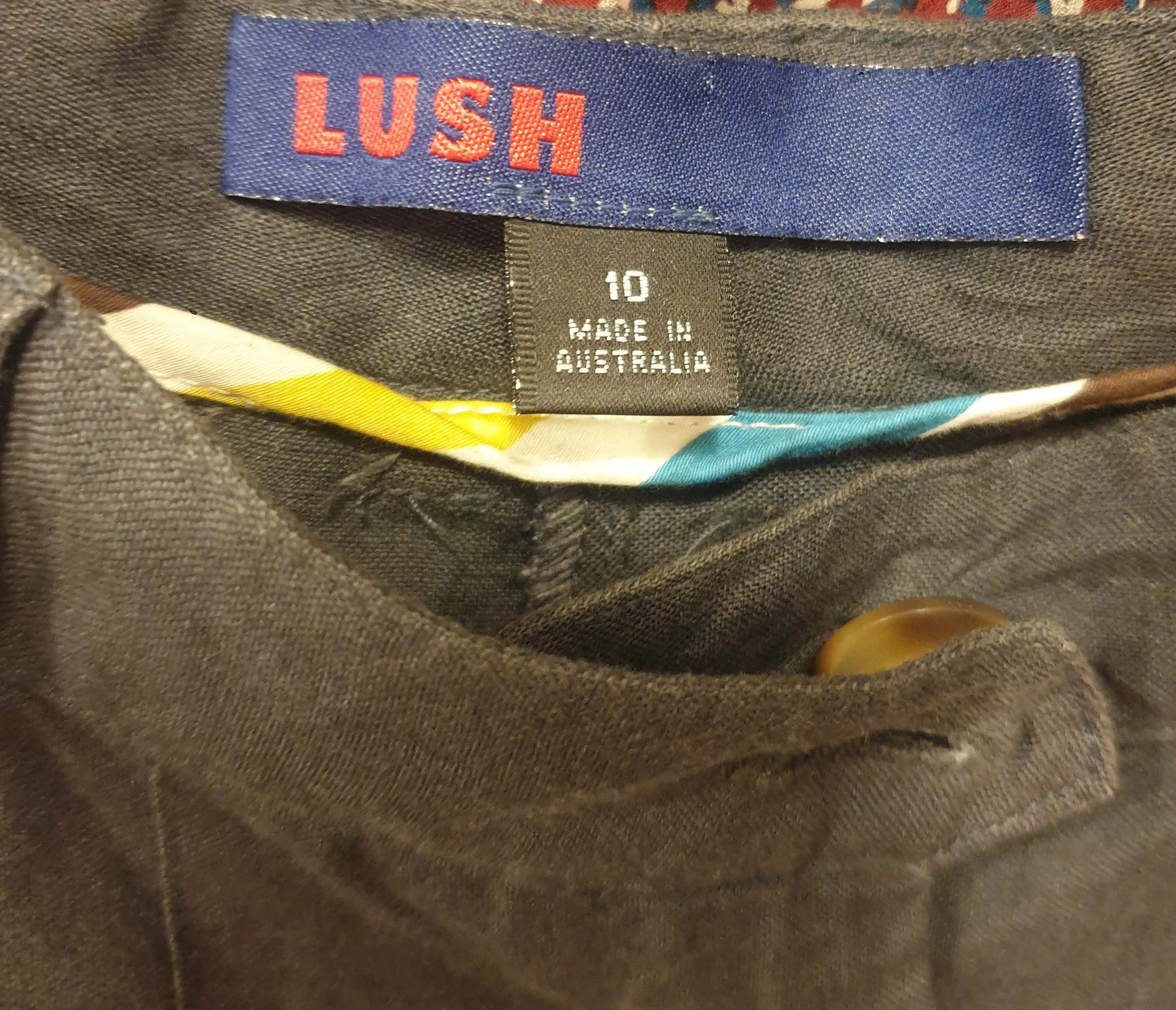 Lush grey linen mix straight leg tailored pants size 10