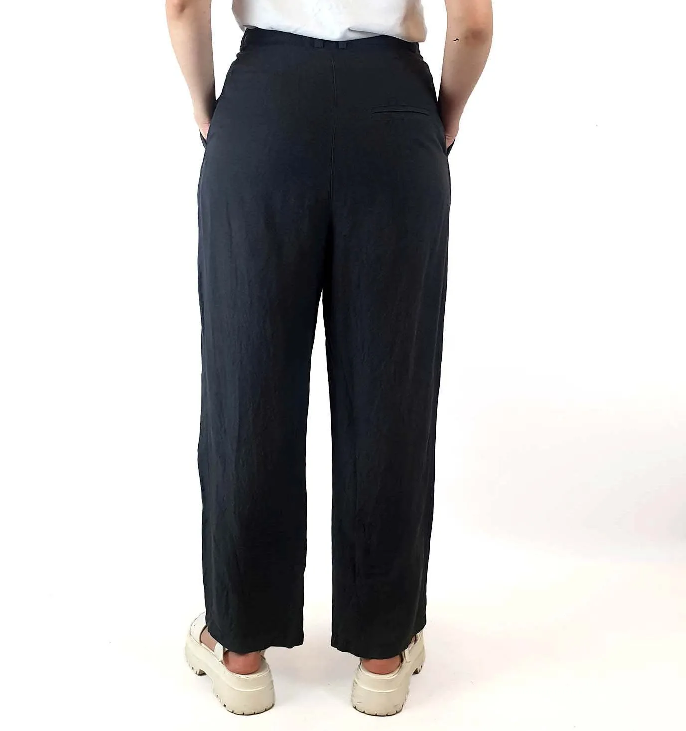 Lush grey linen mix straight leg tailored pants size 10