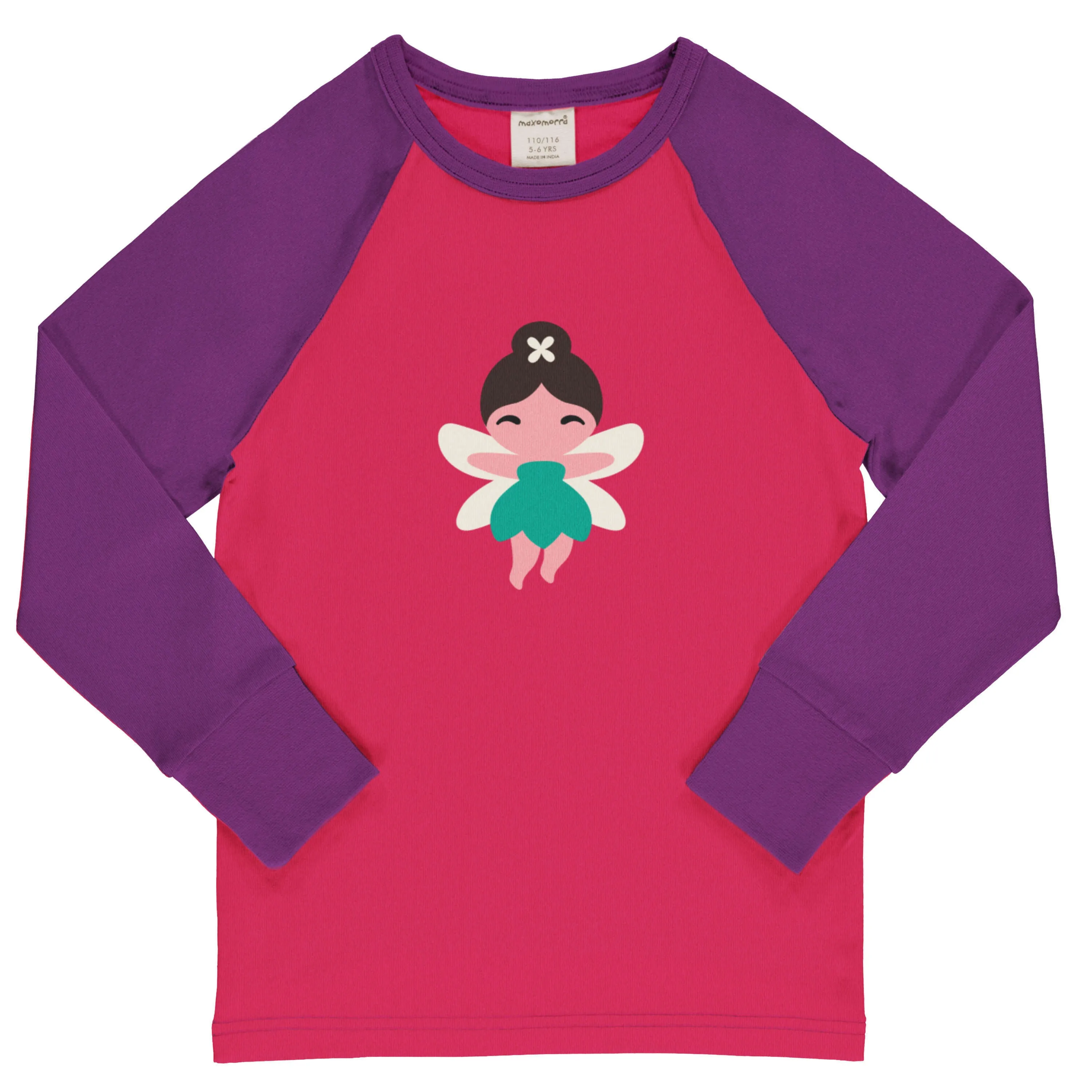 Maxomorra Organic Raglan Long Sleeved T-shirt - Fairy