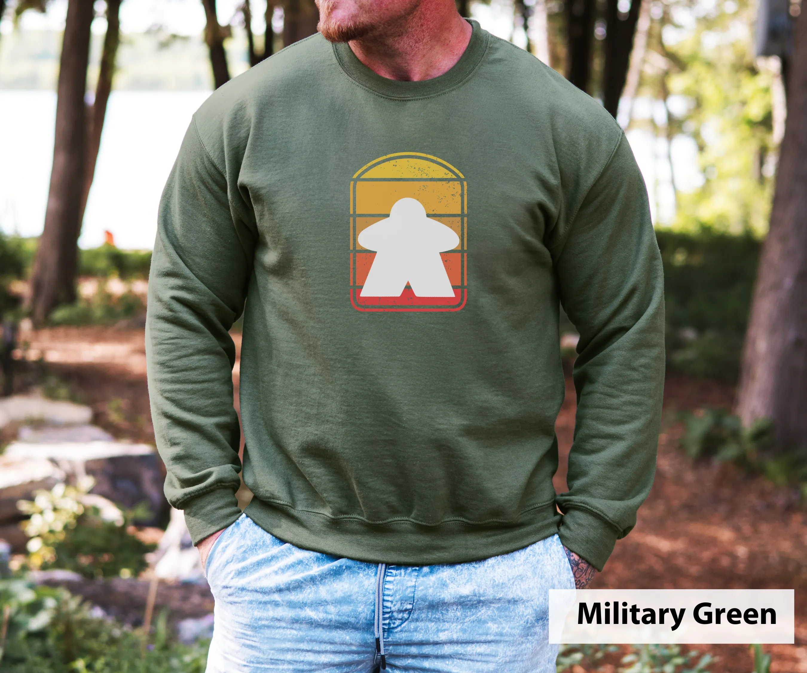 Meeple Sign _ Adult Unisex Crewneck Sweatshirt