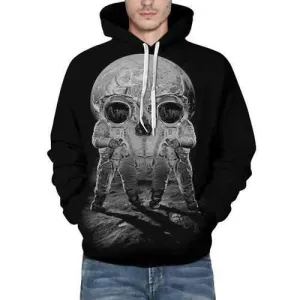 Mens 3D Space Skulls Printed Hoodies