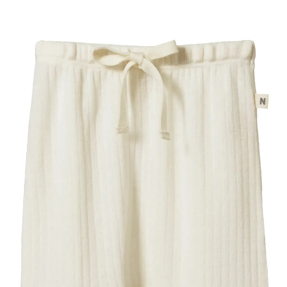 Merino Pointelle Pants - Natural