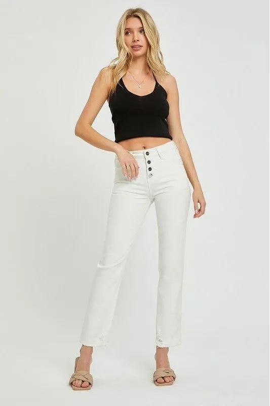 Mid-Rise Tummy Control Tapered Pant