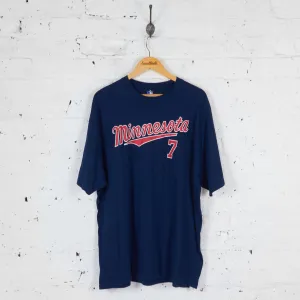 Minnesota Twins Mauer Baseball T Shirt - Blue - XXL