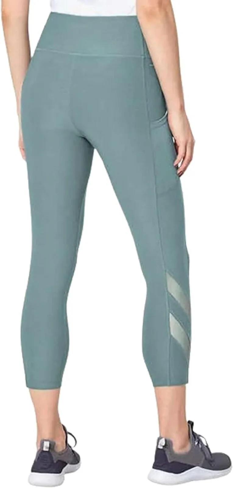 Mondetta Womens Midweight High Waisted Mesh Capri Legging 1569425