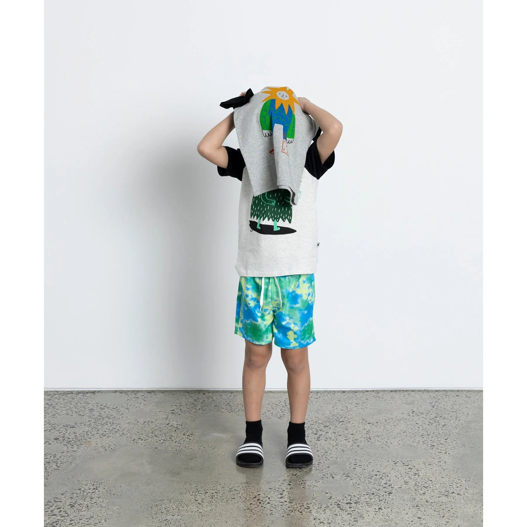 Mr Sun Tee - Grey Marle/Black