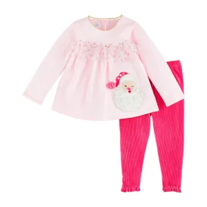 Mud Pie Pink Santa Tunic & Legging Set