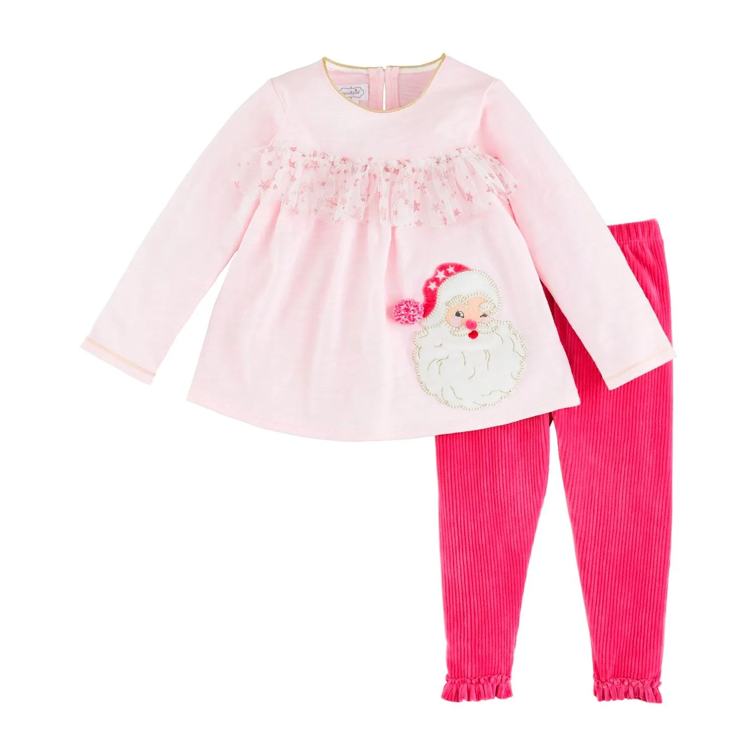 Mud Pie Pink Santa Tunic & Legging Set