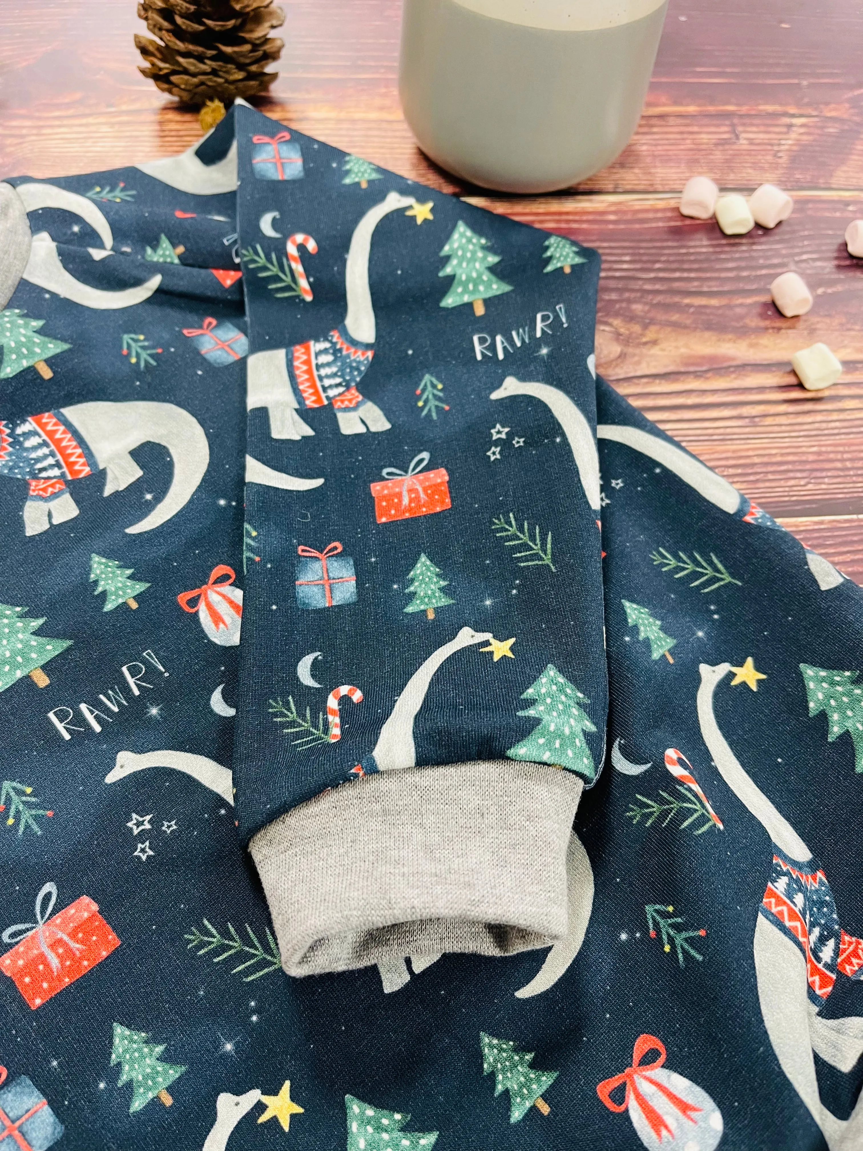 Navy Dinosaurs Papa Sweater