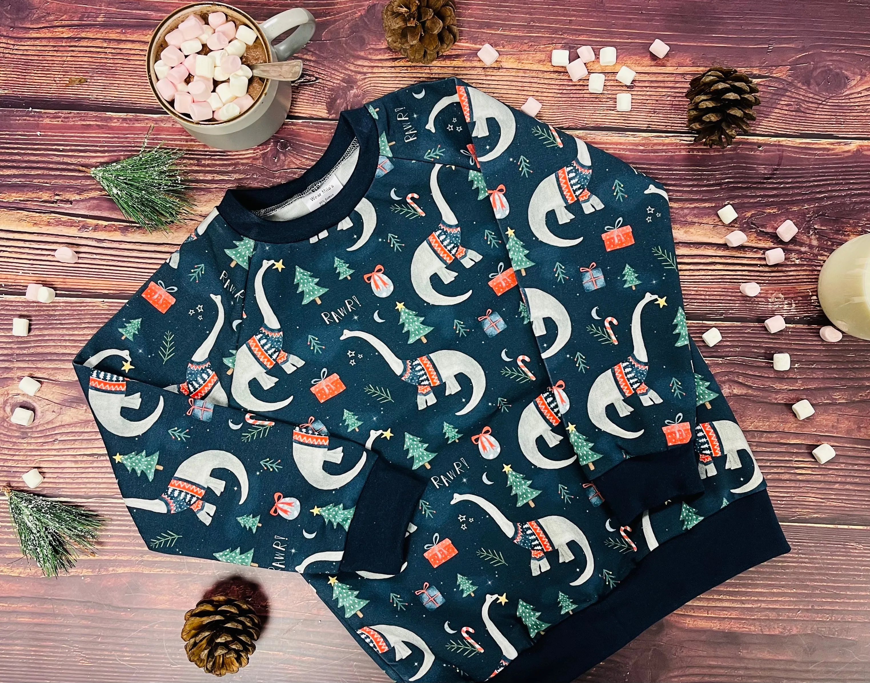 Navy Dinosaurs Papa Sweater