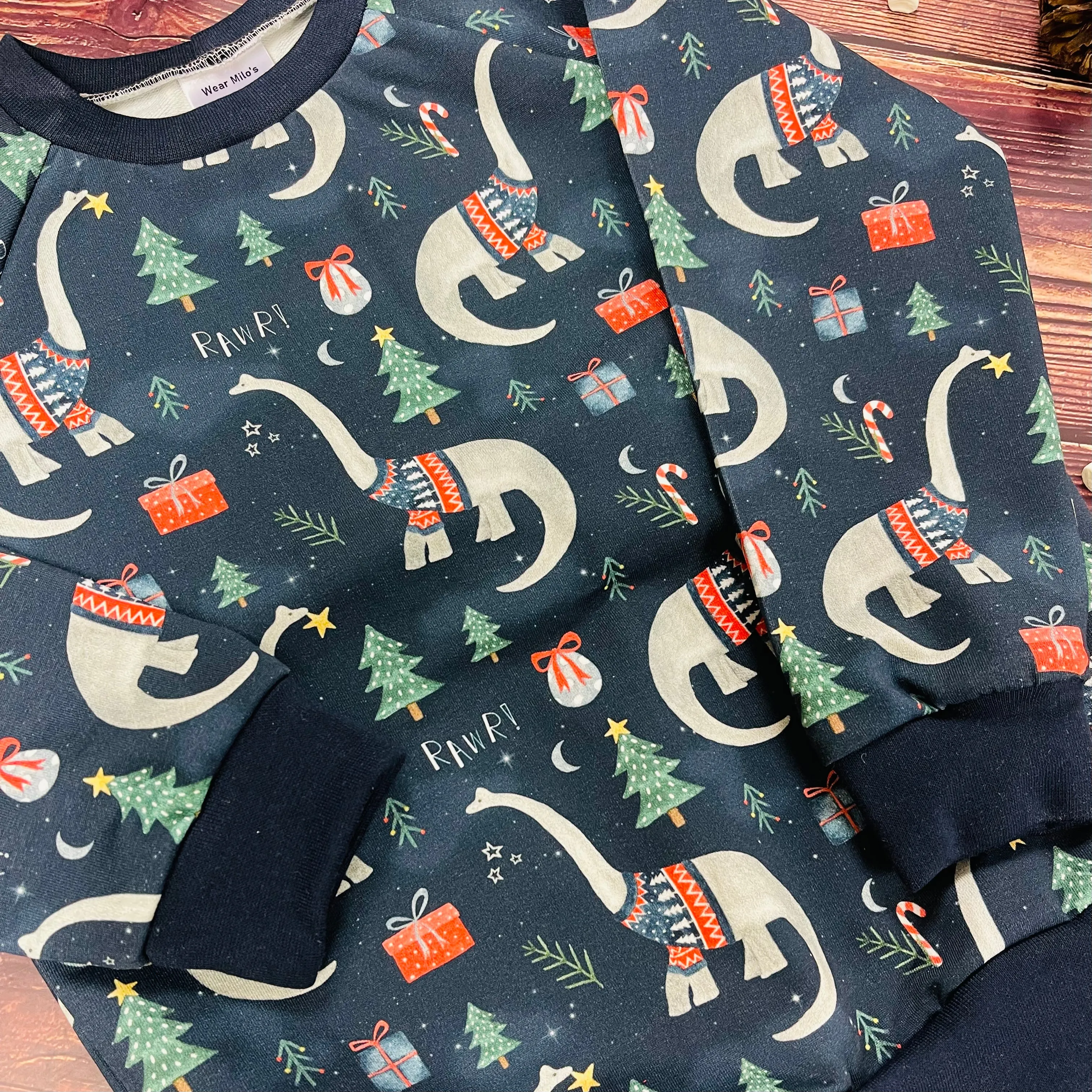 Navy Dinosaurs Papa Sweater