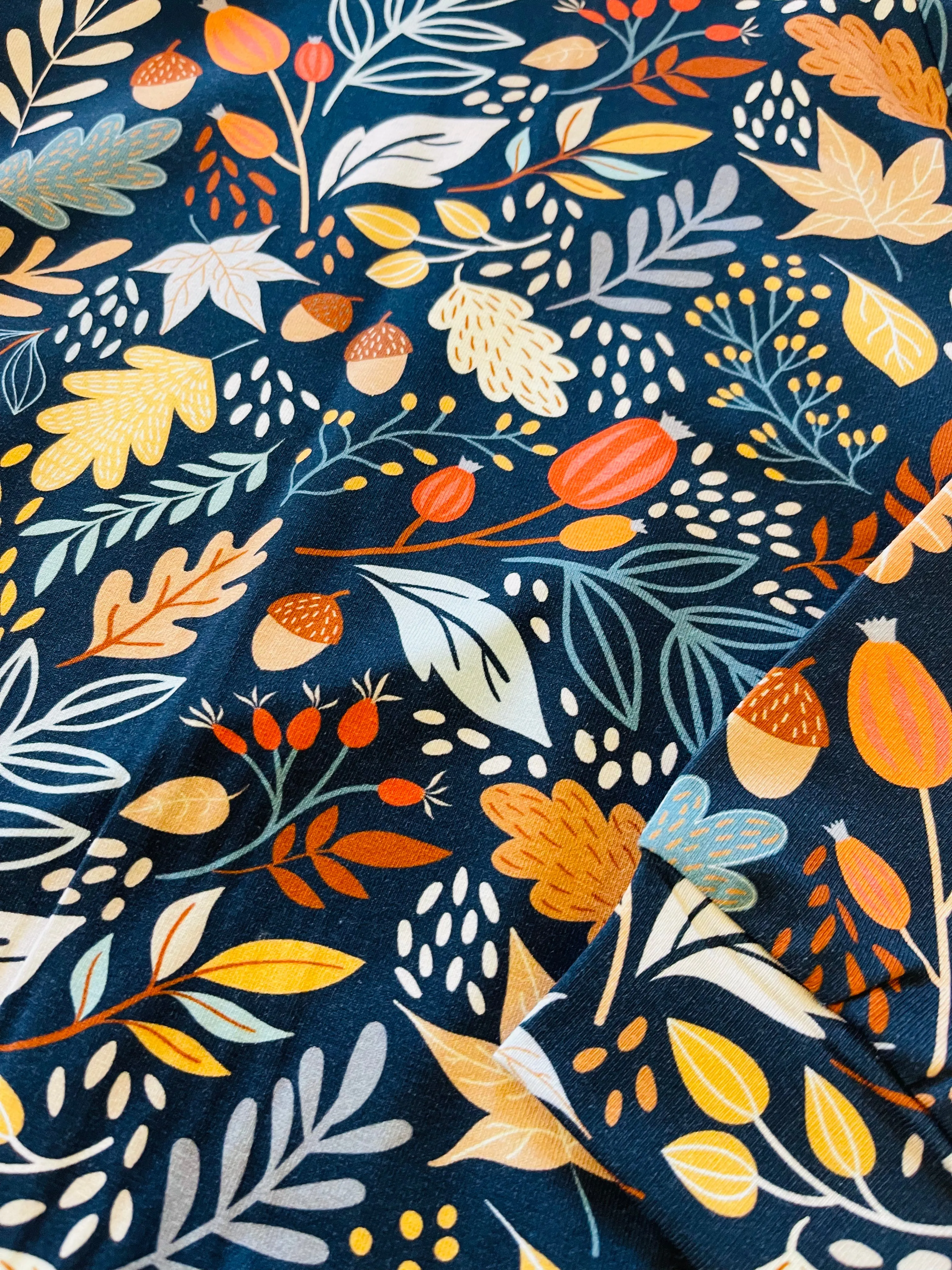 Navy Leaves Hoodie