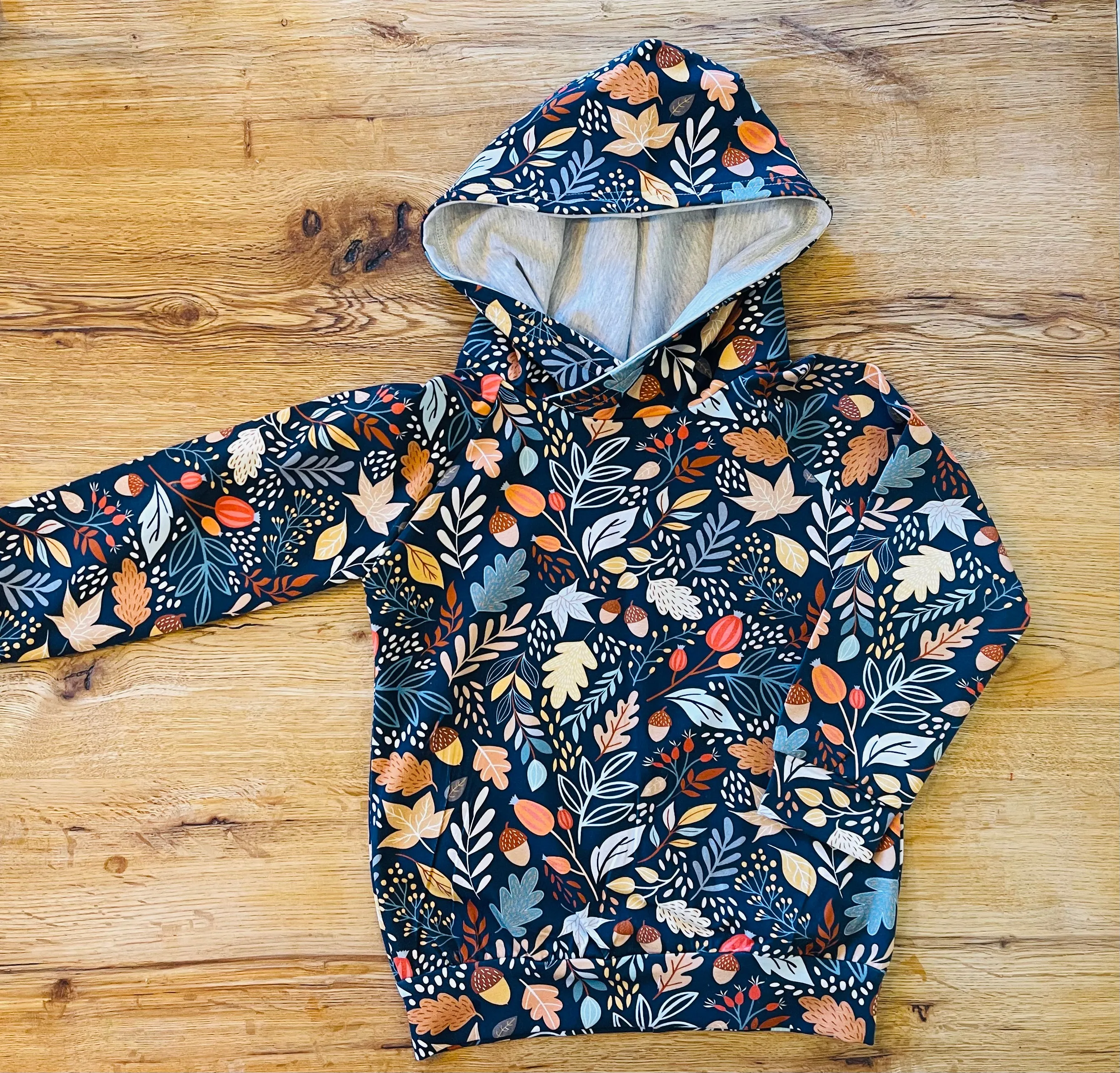 Navy Leaves Hoodie